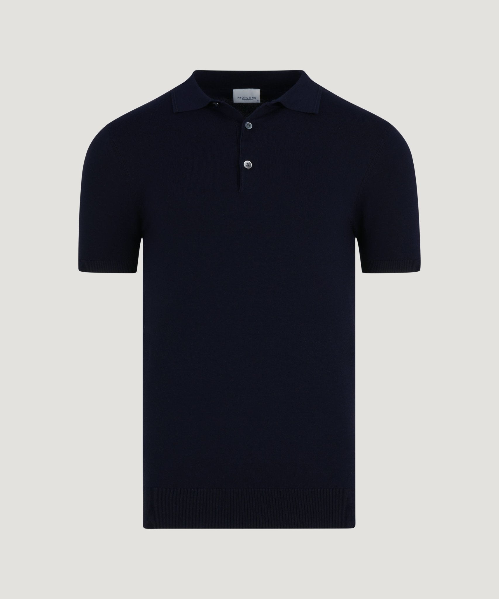 Profuomo Luxury basic polo Tencel/katoen/zijde donkerblauw - THE SOCIETY SHOP