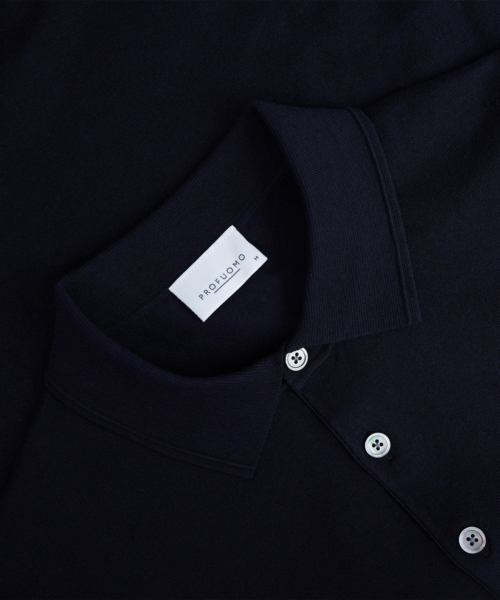 Profuomo Luxury basic polo Tencel/katoen/zijde donkerblauw - THE SOCIETY SHOP