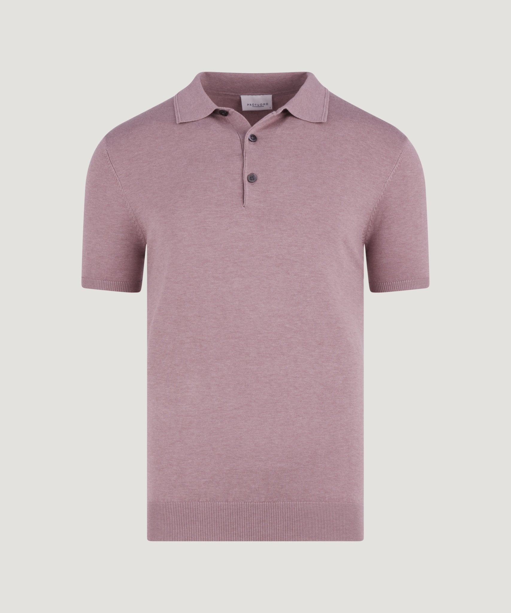 Profuomo Luxury basic polo Tencel/katoen/zijde roze - The Society Shop