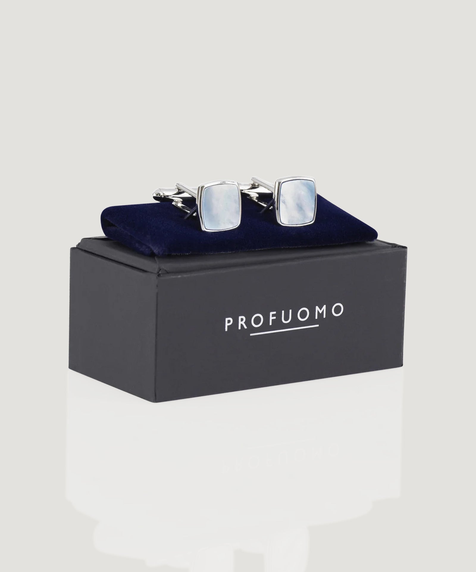 Profuomo Manchetknopen blauw rhodium - The Society Shop