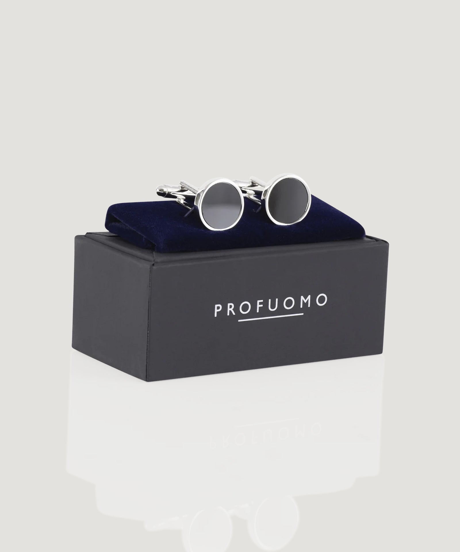 Profuomo Manchetknopen zwart onyx steen - The Society Shop