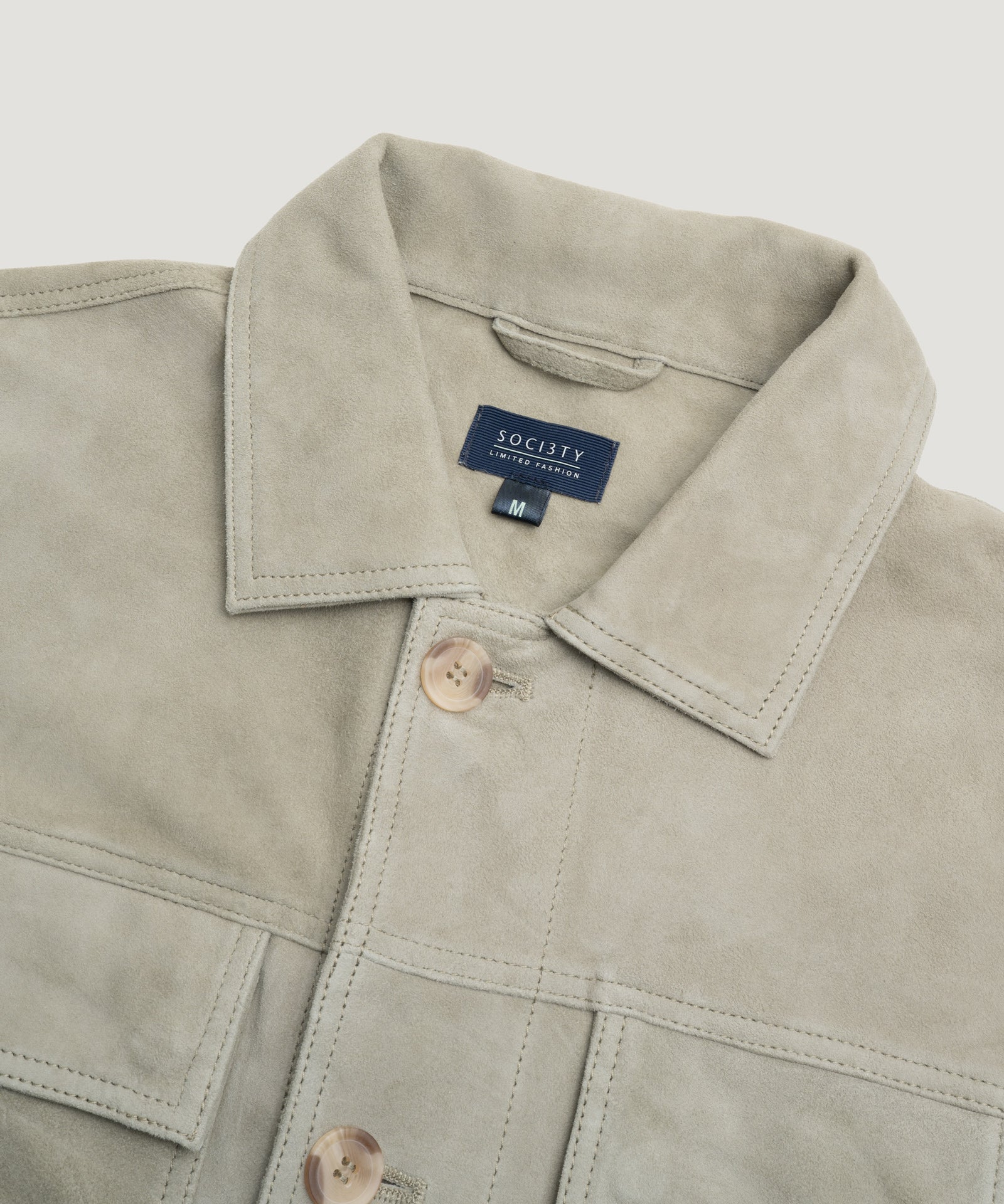 SOCI3TY Limited Fashion Mex overshirt suède bamboegroen - THE SOCIETY SHOP