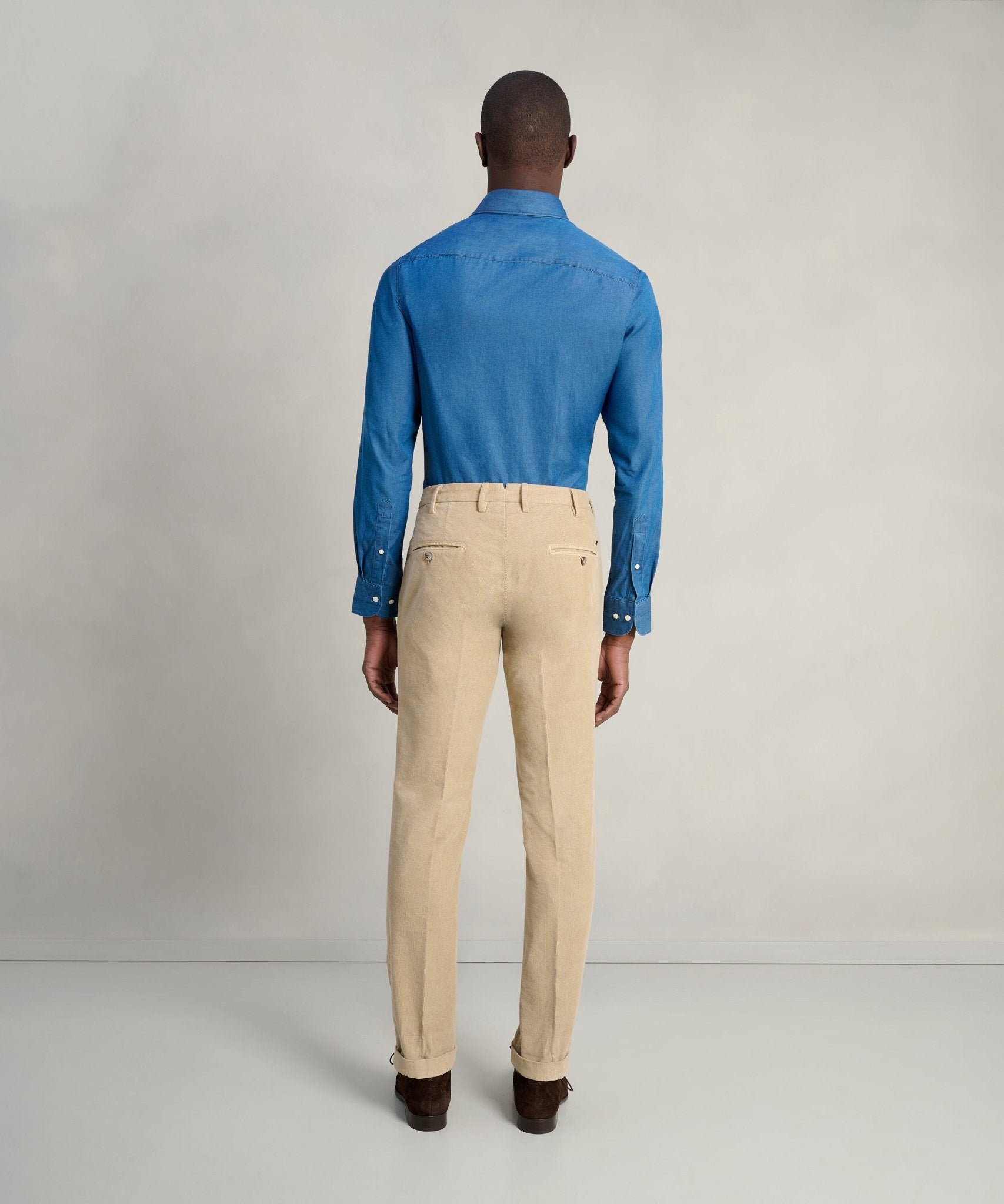 Mason's New York style chino gewassen katoen corduroy stretch beige - THE SOCIETY SHOP