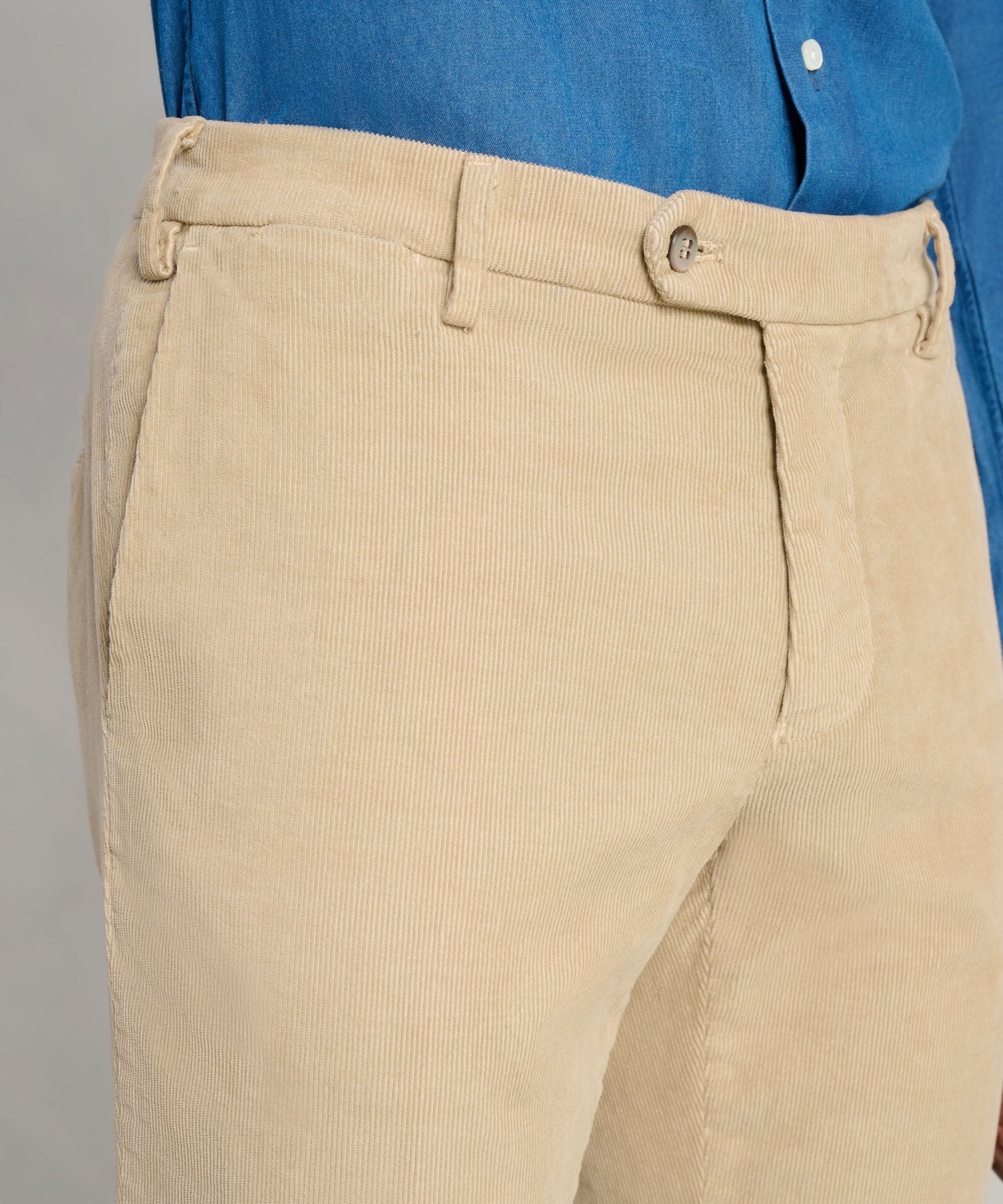 Mason's New York style chino gewassen katoen corduroy stretch beige - THE SOCIETY SHOP