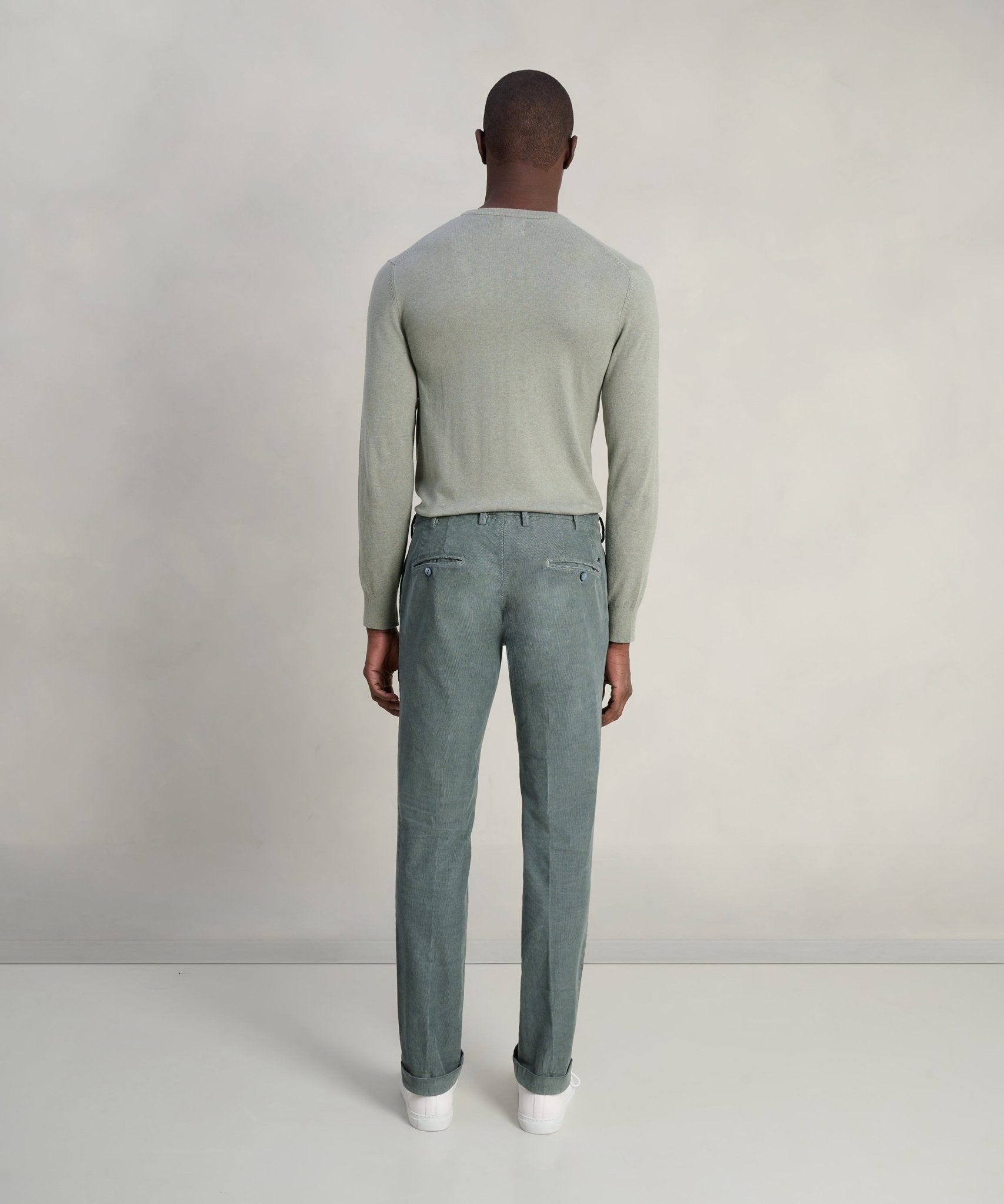 Mason's New York style chino gewassen katoen corduroy stretch donkergroen - THE SOCIETY SHOP