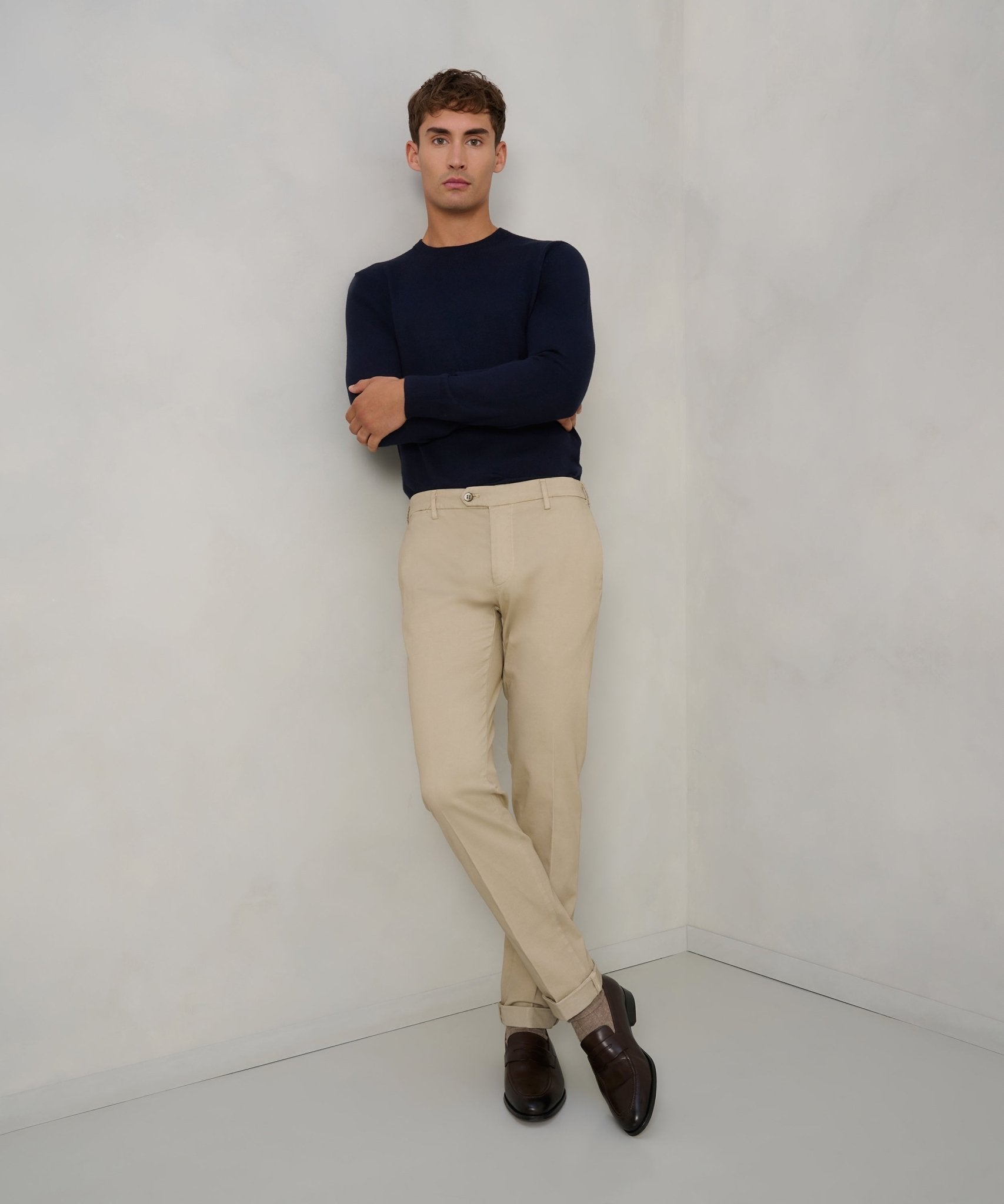 Mason's New York style chino katoen/modal stretch beige - THE SOCIETY SHOP