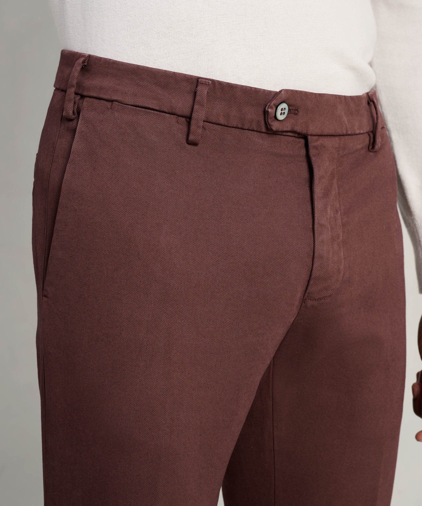 Mason's New York style chino katoen/modal stretch donkerrood - THE SOCIETY SHOP