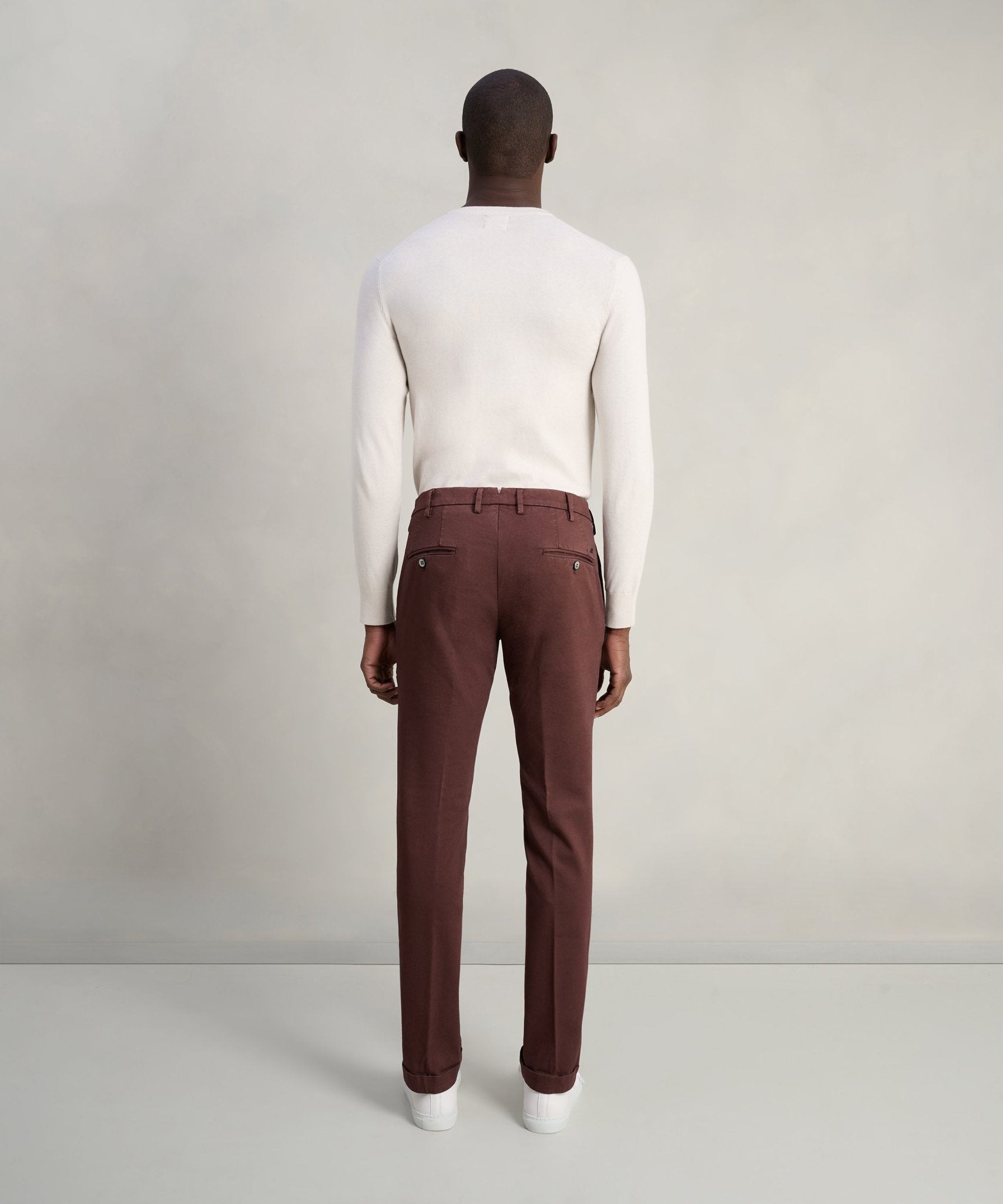Mason's New York style chino katoen/modal stretch donkerrood - THE SOCIETY SHOP