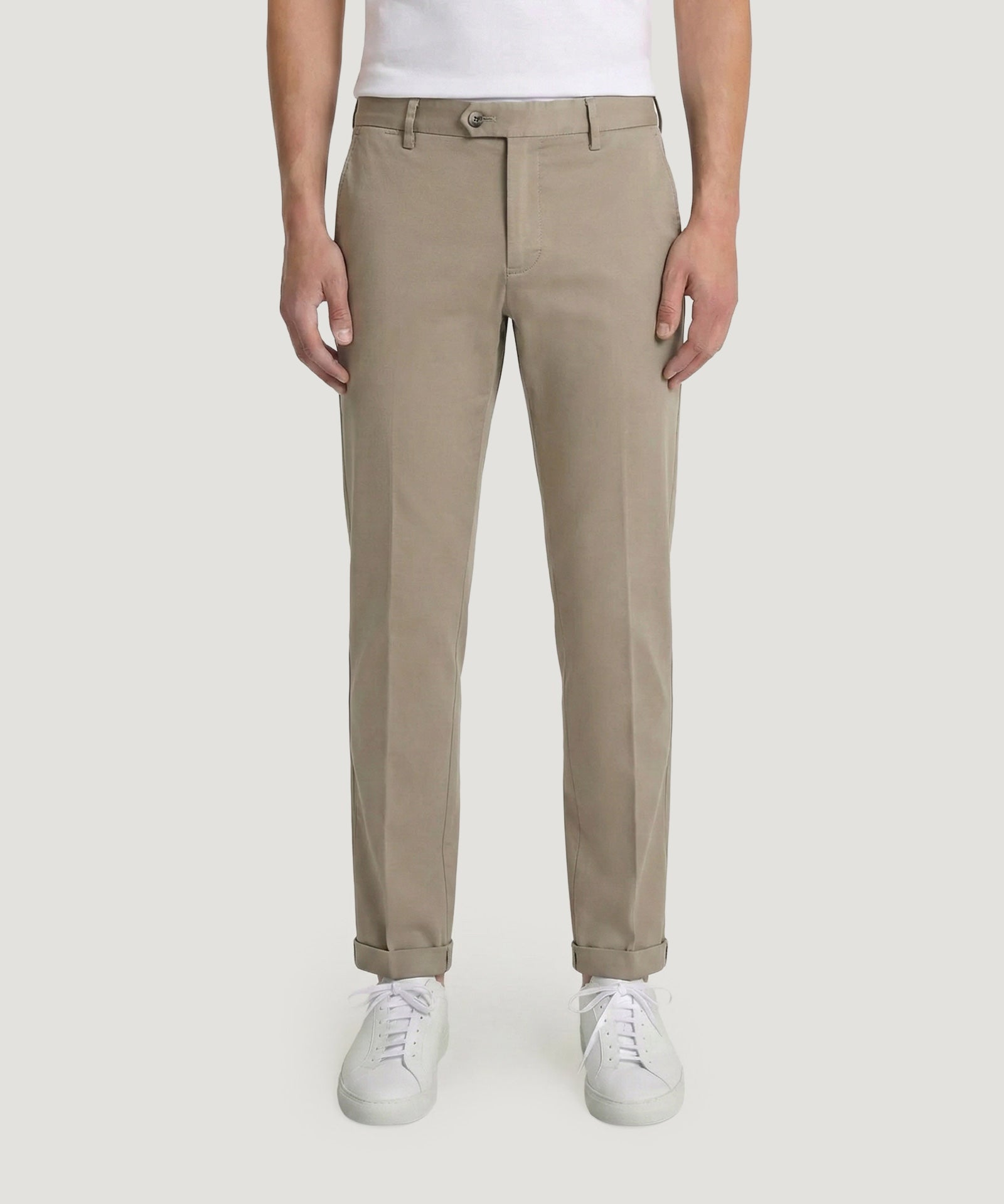 Mason's New York Style knitted chino katoen stretch khaki - THE SOCIETY SHOP