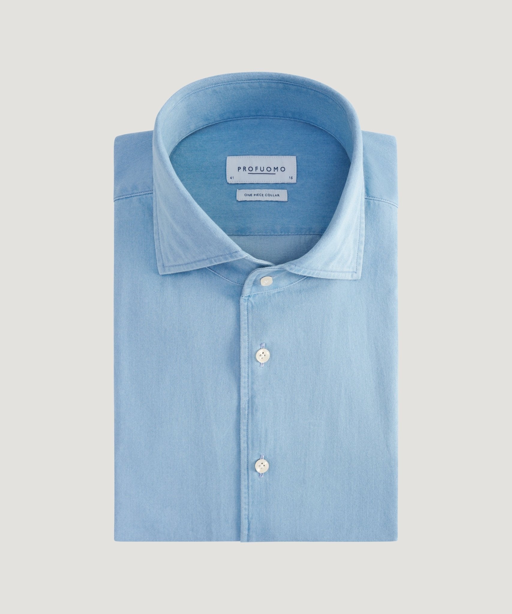 Profuomo One piece denim overhemd katoen blauw - The Society Shop