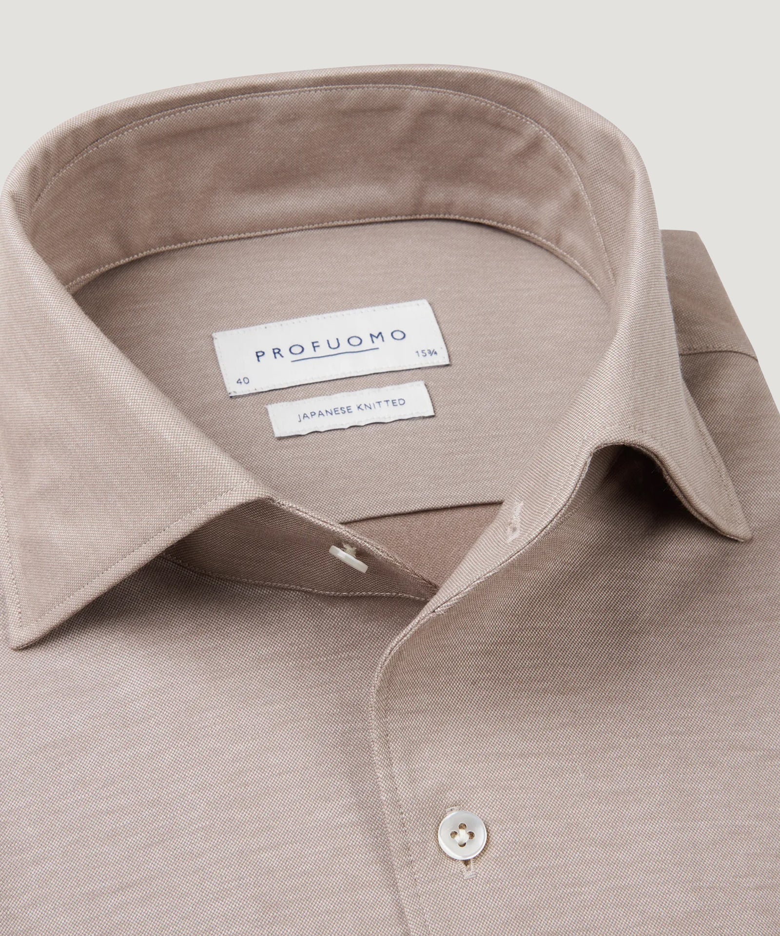 Profuomo One piece Japanese knitted overhemd beige - THE SOCIETY SHOP