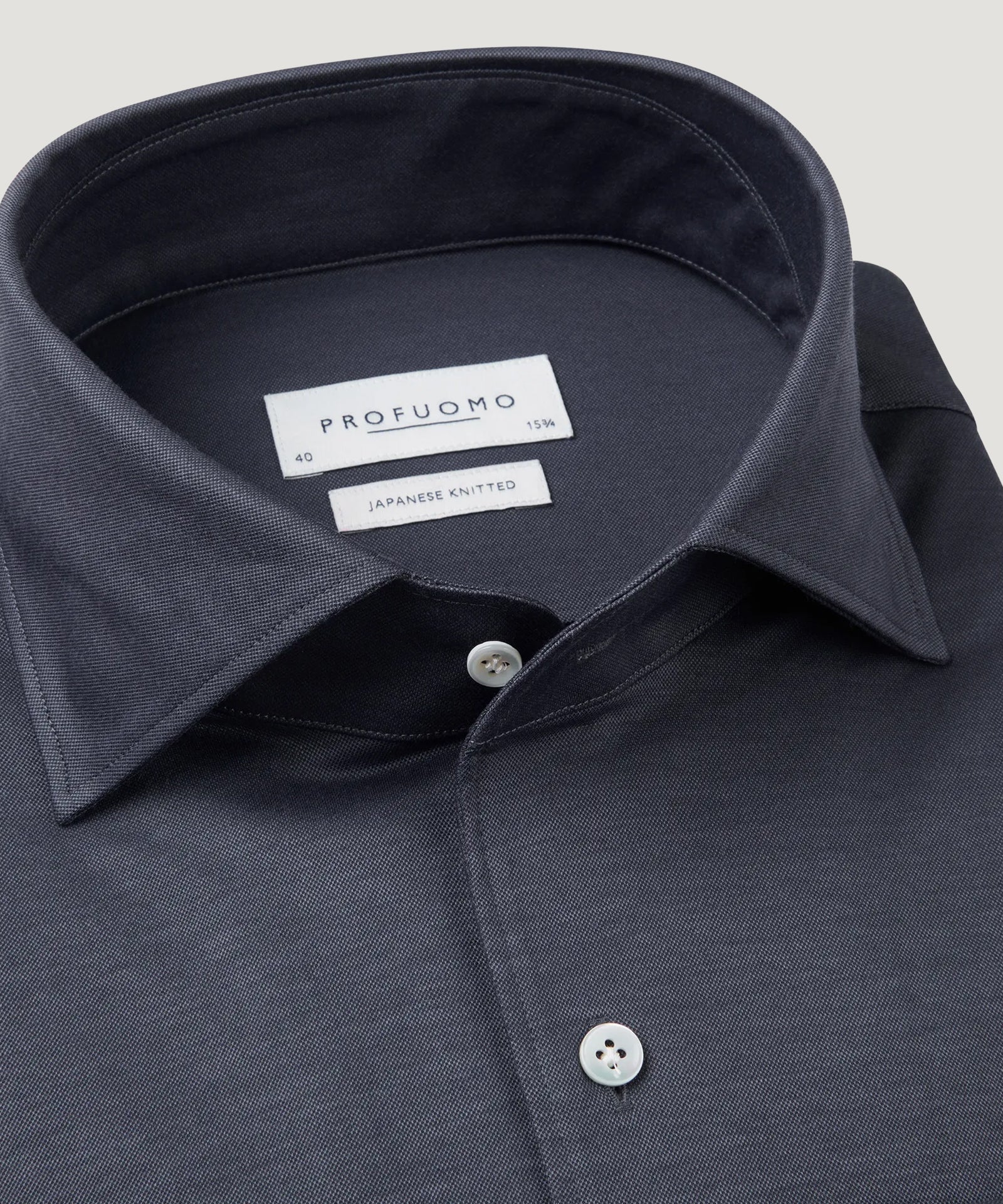 Profuomo One piece Japanese knitted overhemd blauw - THE SOCIETY SHOP