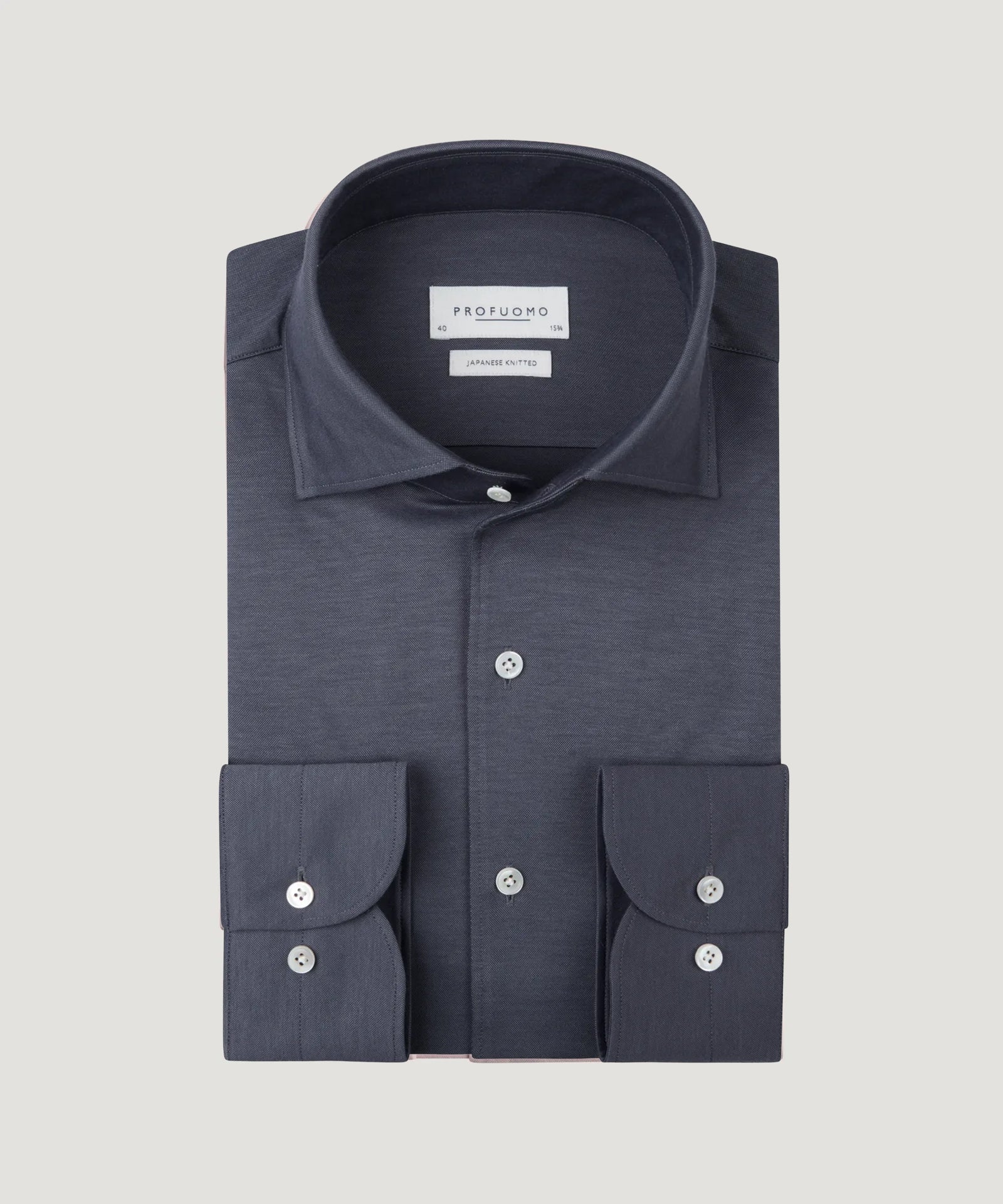 Profuomo One piece Japanese knitted overhemd blauw - THE SOCIETY SHOP