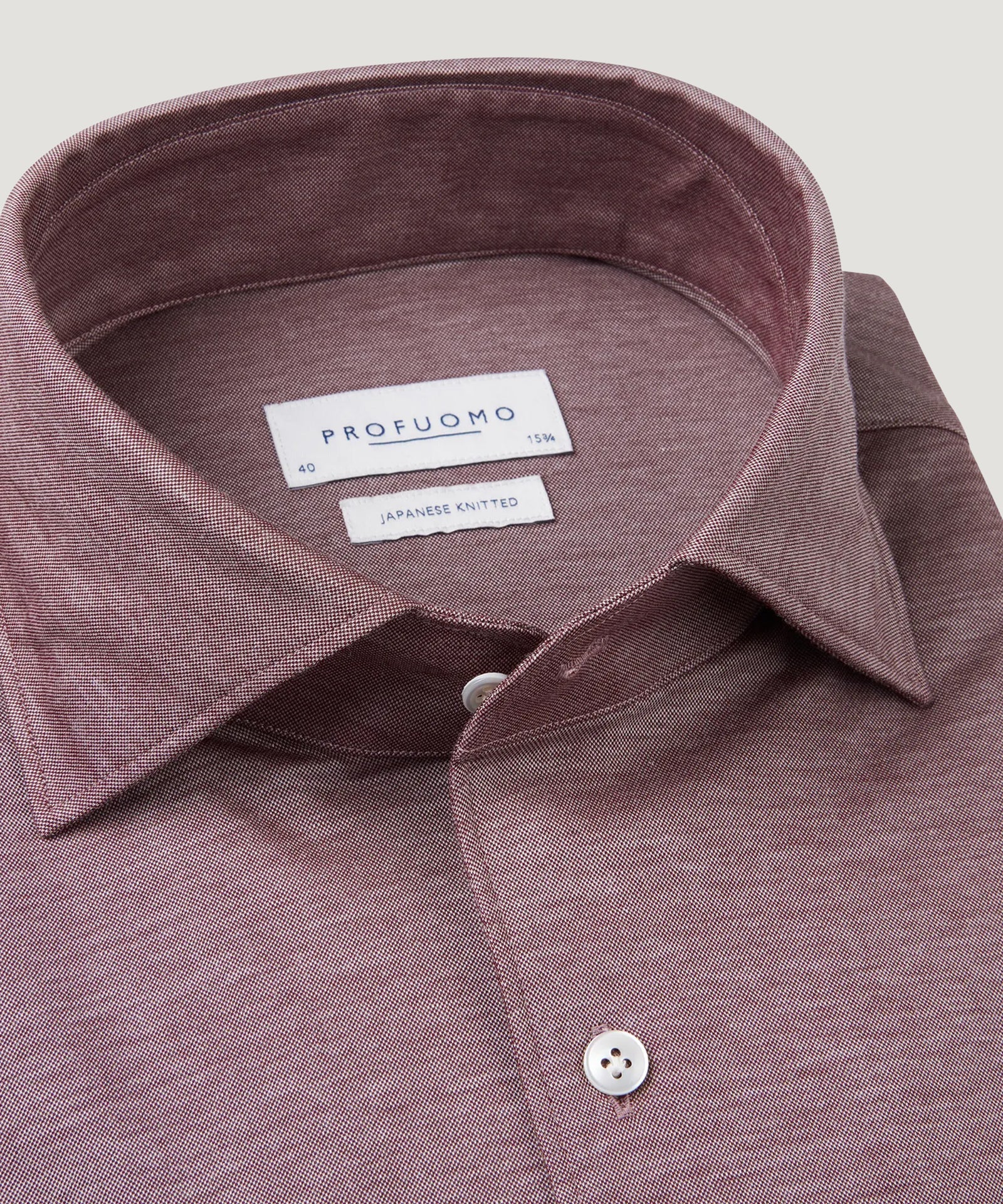 Profuomo One piece Japanese knitted overhemd bordeauxrood - THE SOCIETY SHOP