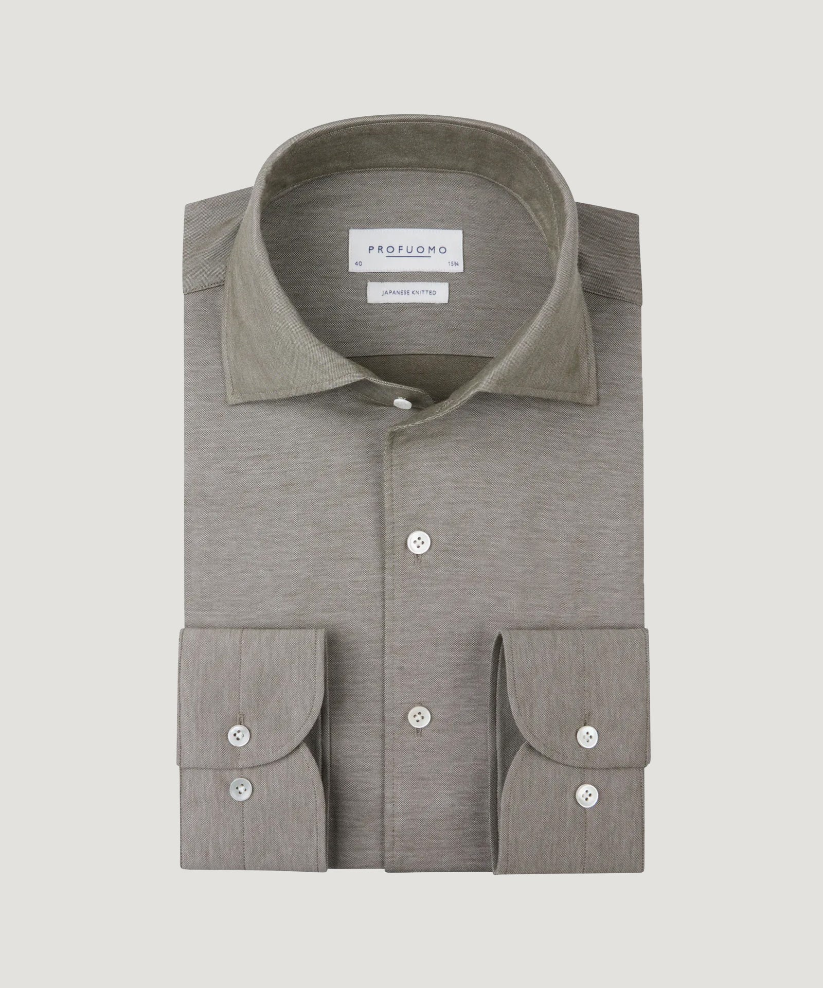 Profuomo One piece Japanese knitted overhemd groen - THE SOCIETY SHOP