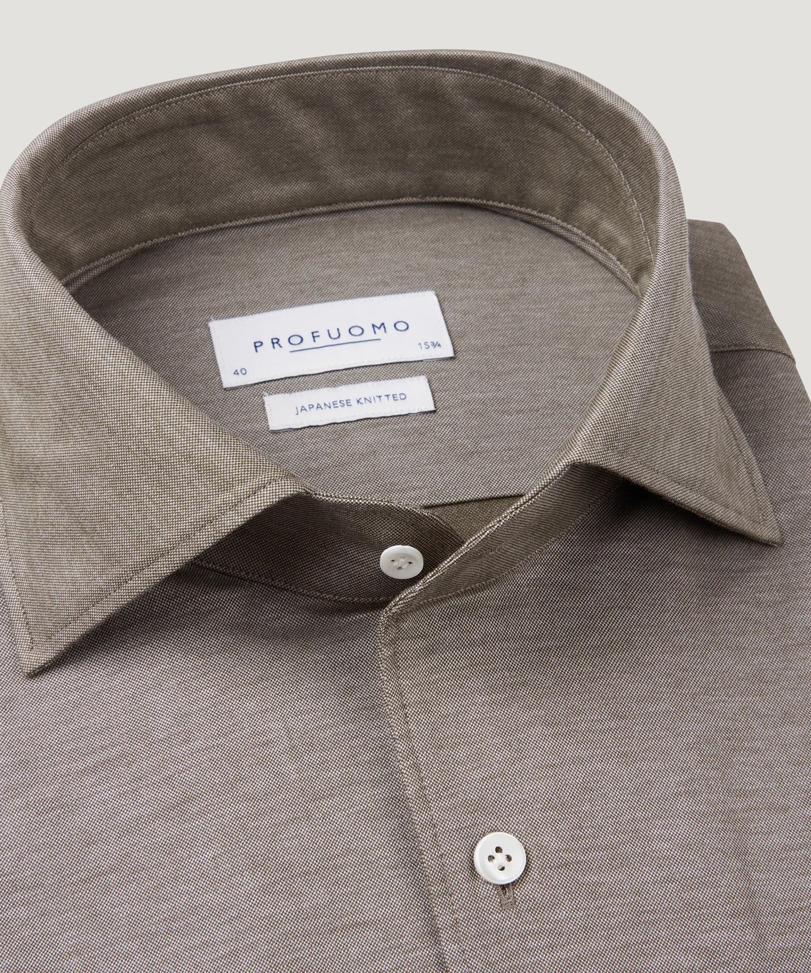 Profuomo One piece Japanese knitted overhemd groen - THE SOCIETY SHOP