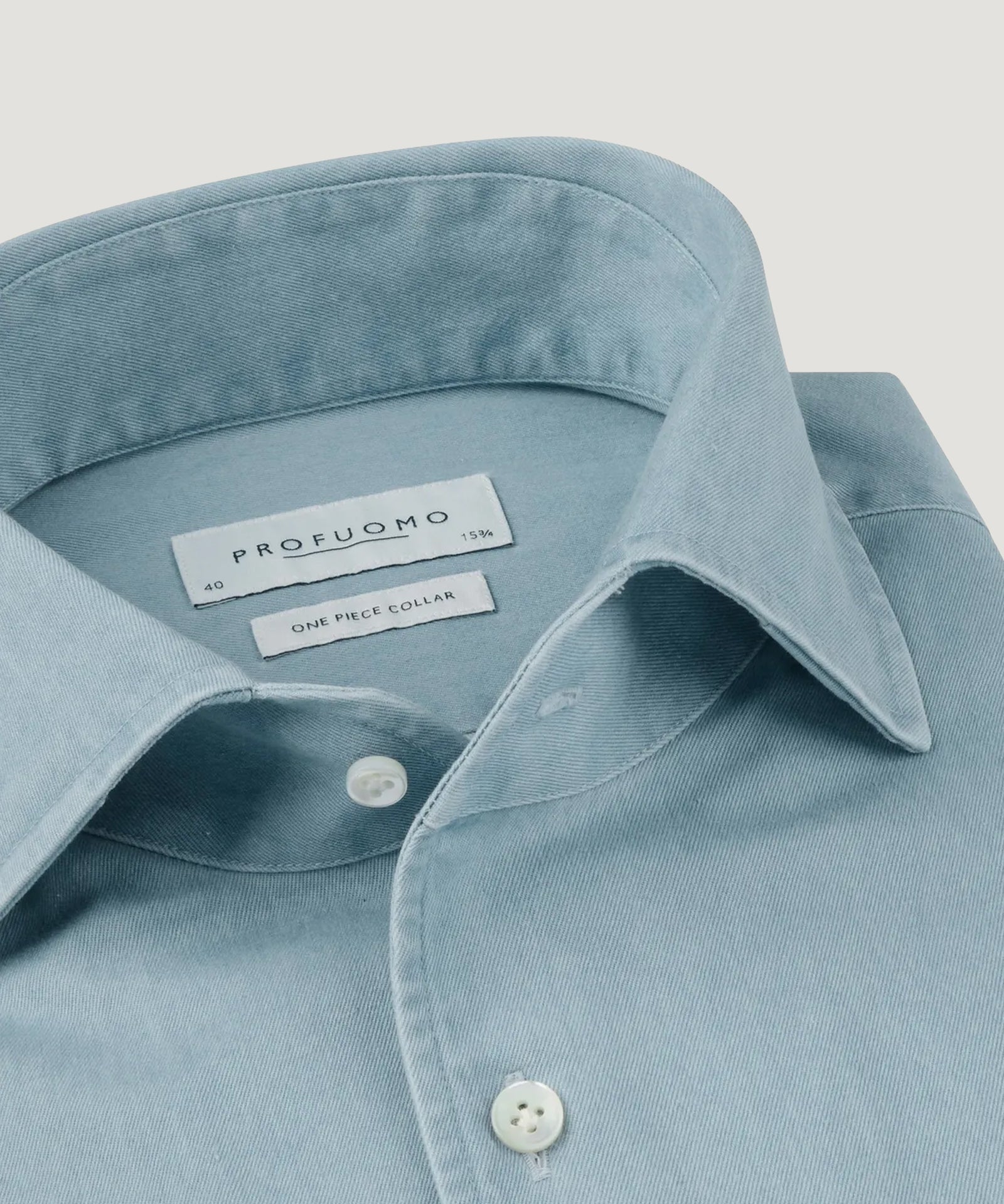 Profuomo One piece overhemd katoen indigo lichtblauw - THE SOCIETY SHOP