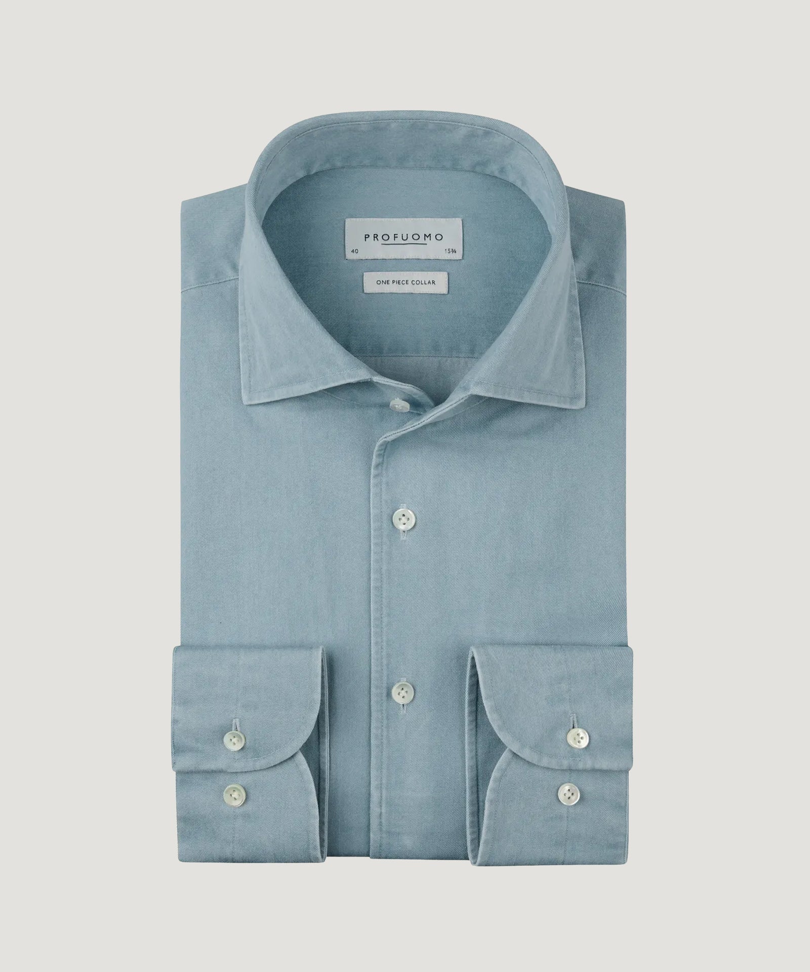 Profuomo One piece overhemd katoen indigo lichtblauw - THE SOCIETY SHOP