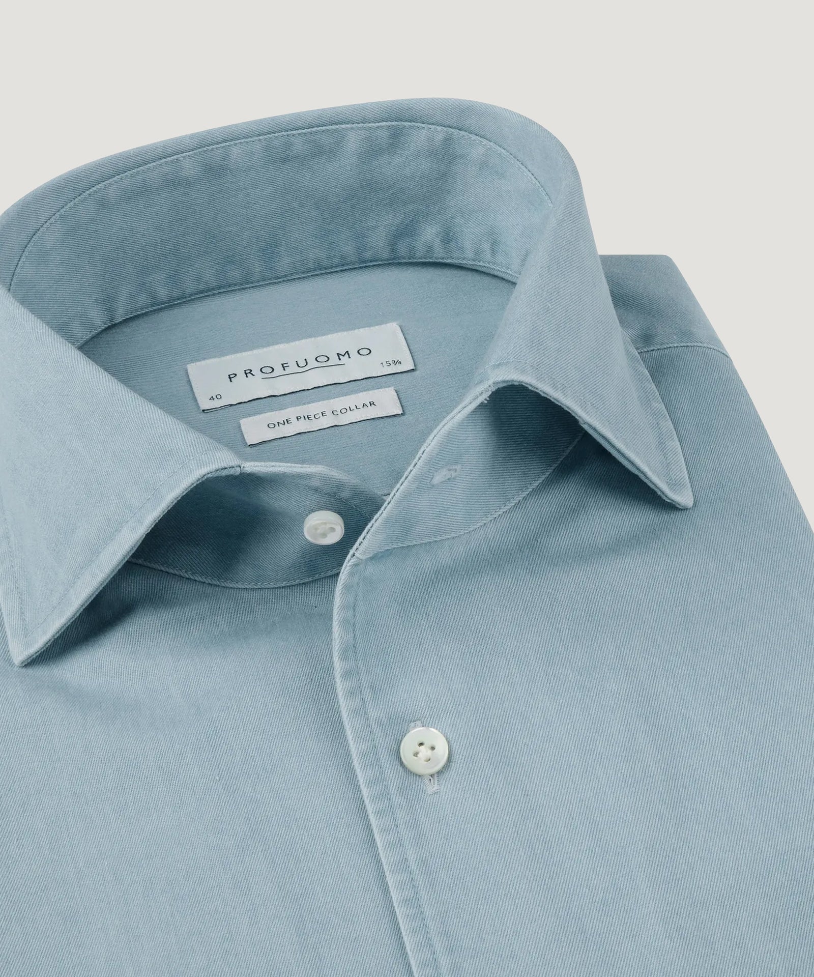 Profuomo One piece overhemd katoen twill indigo - THE SOCIETY SHOP