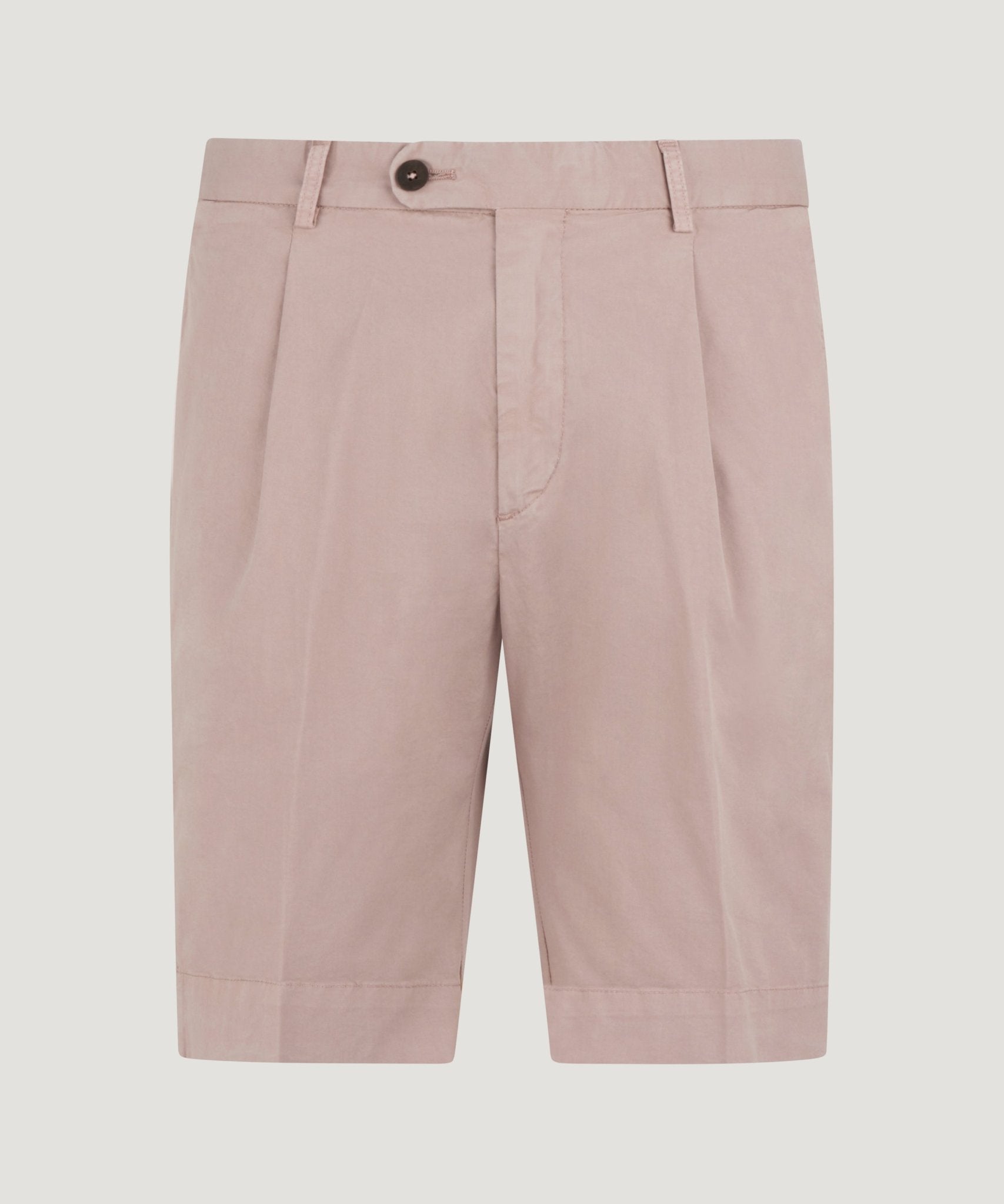 SOCI3TY One pleat shorts garment - dyed katoen stretch roze - THE SOCIETY SHOP