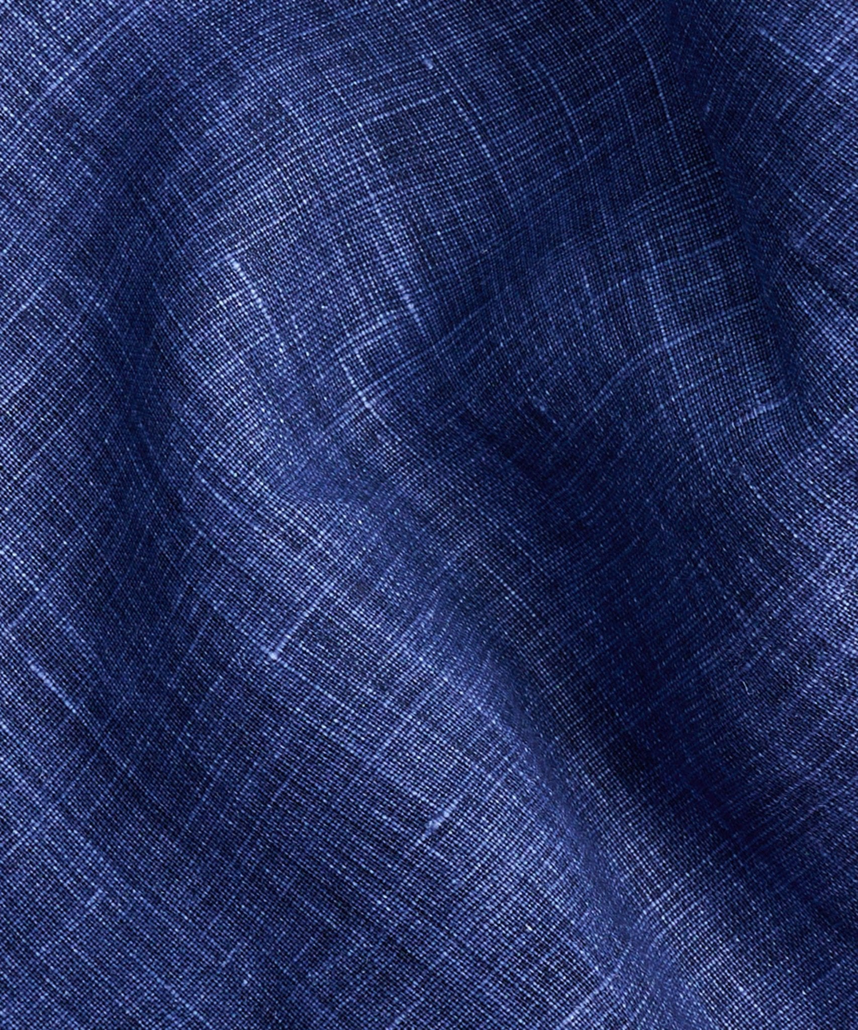 SOCI3TY Handmade Overhemd coated linnen donkerblauw (By Canclini) - THE SOCIETY SHOP