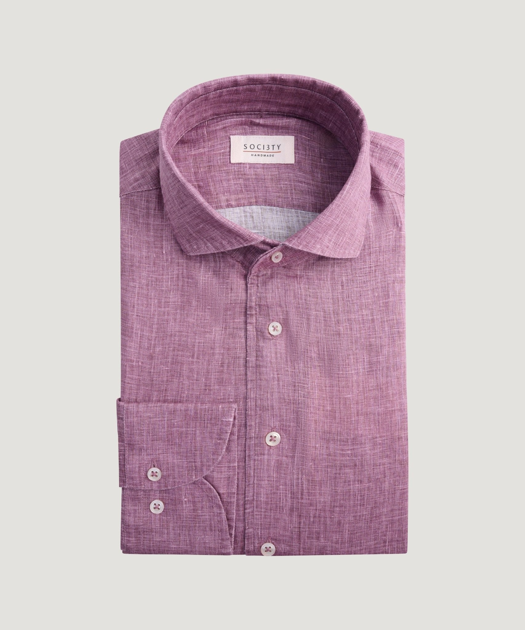 SOCI3TY Handmade Overhemd coated linnen rood (By Canclini) - THE SOCIETY SHOP