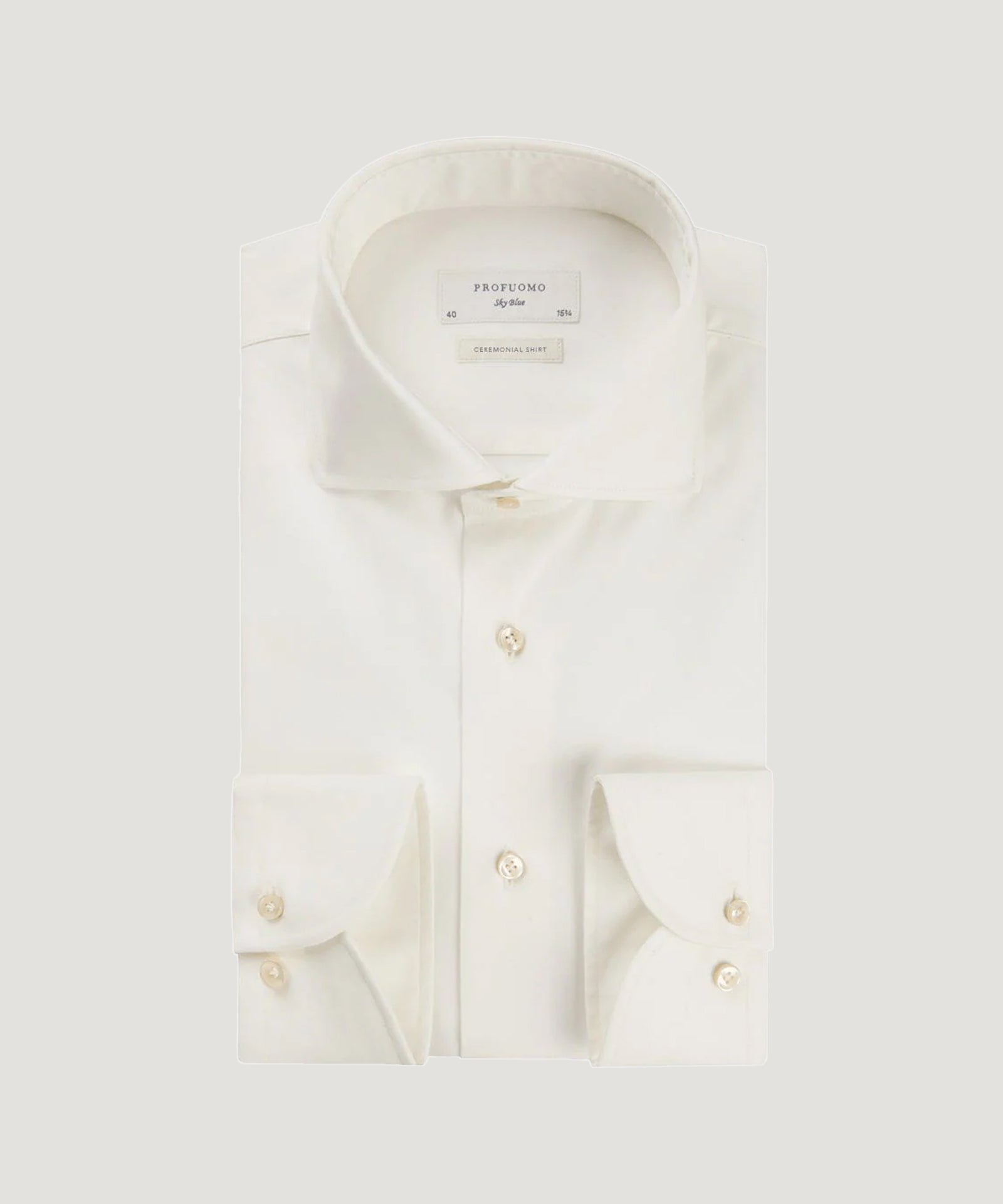 Profuomo Overhemd gebroken wit katoen - THE SOCIETY SHOP