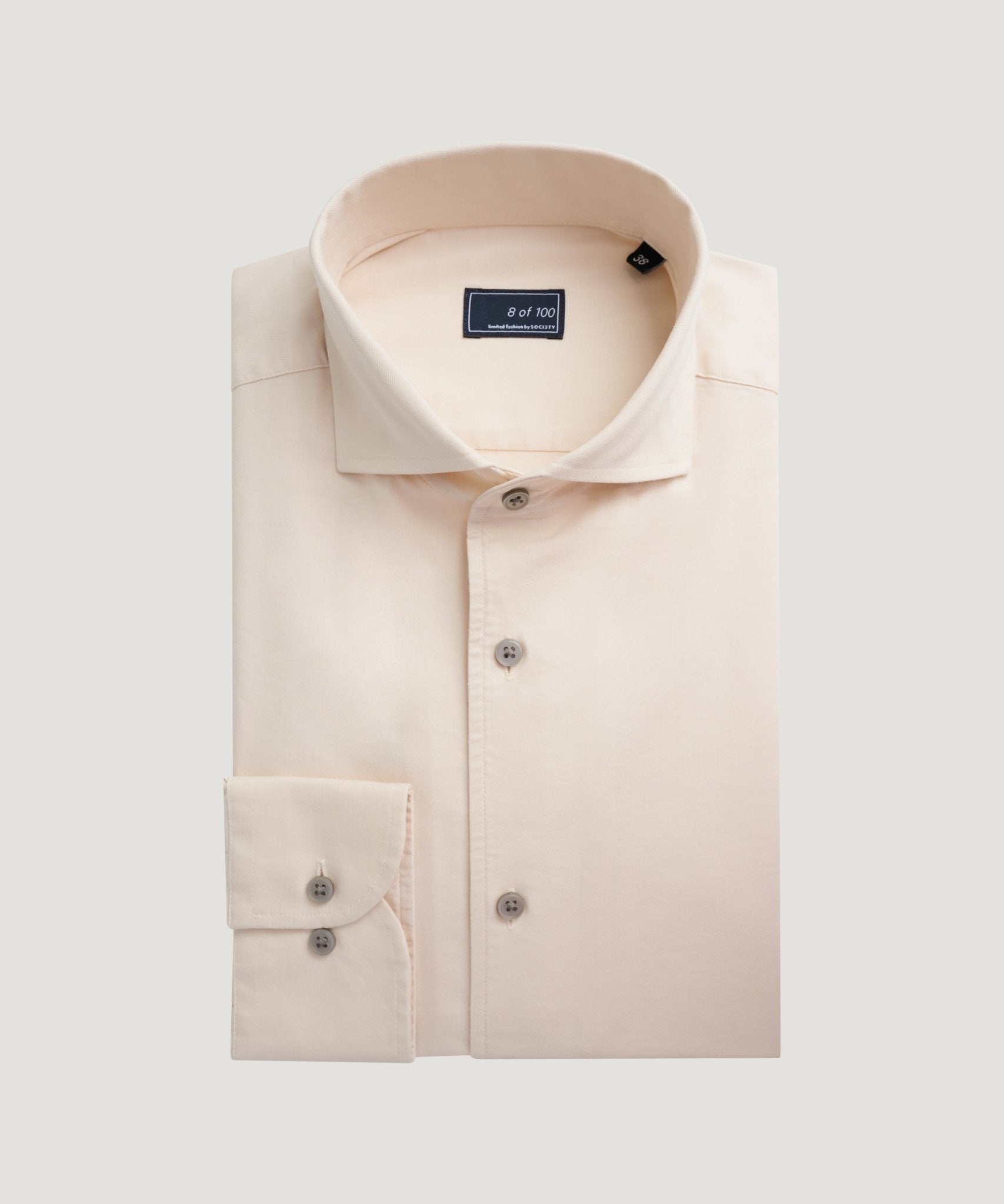 SOCI3TY Overhemd gewassen lyocell beige - THE SOCIETY SHOP