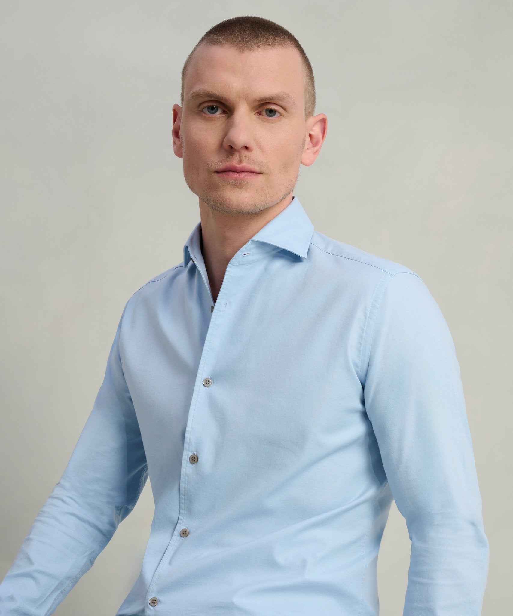 SOCI3TY Overhemd gewassen lyocell lichtblauw - THE SOCIETY SHOP