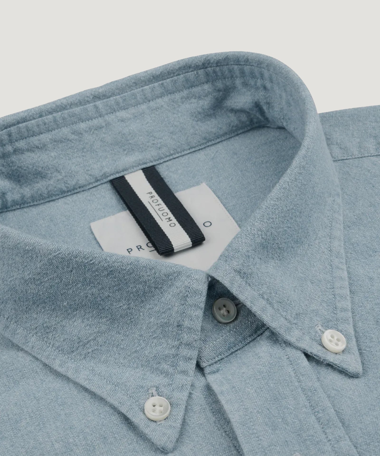 Profuomo Overhemd katoen chambray blauw - THE SOCIETY SHOP