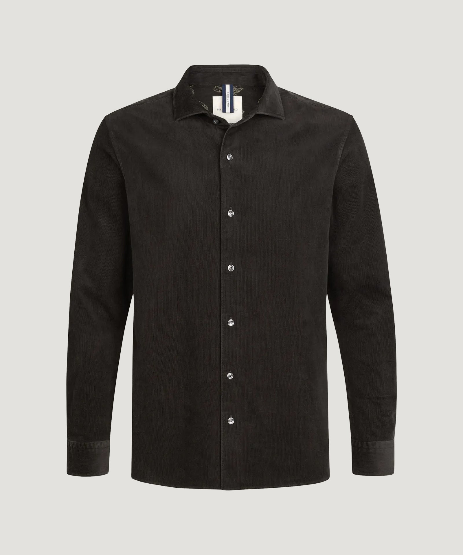 Profuomo Overhemd katoen corduroy donkerbruin - THE SOCIETY SHOP