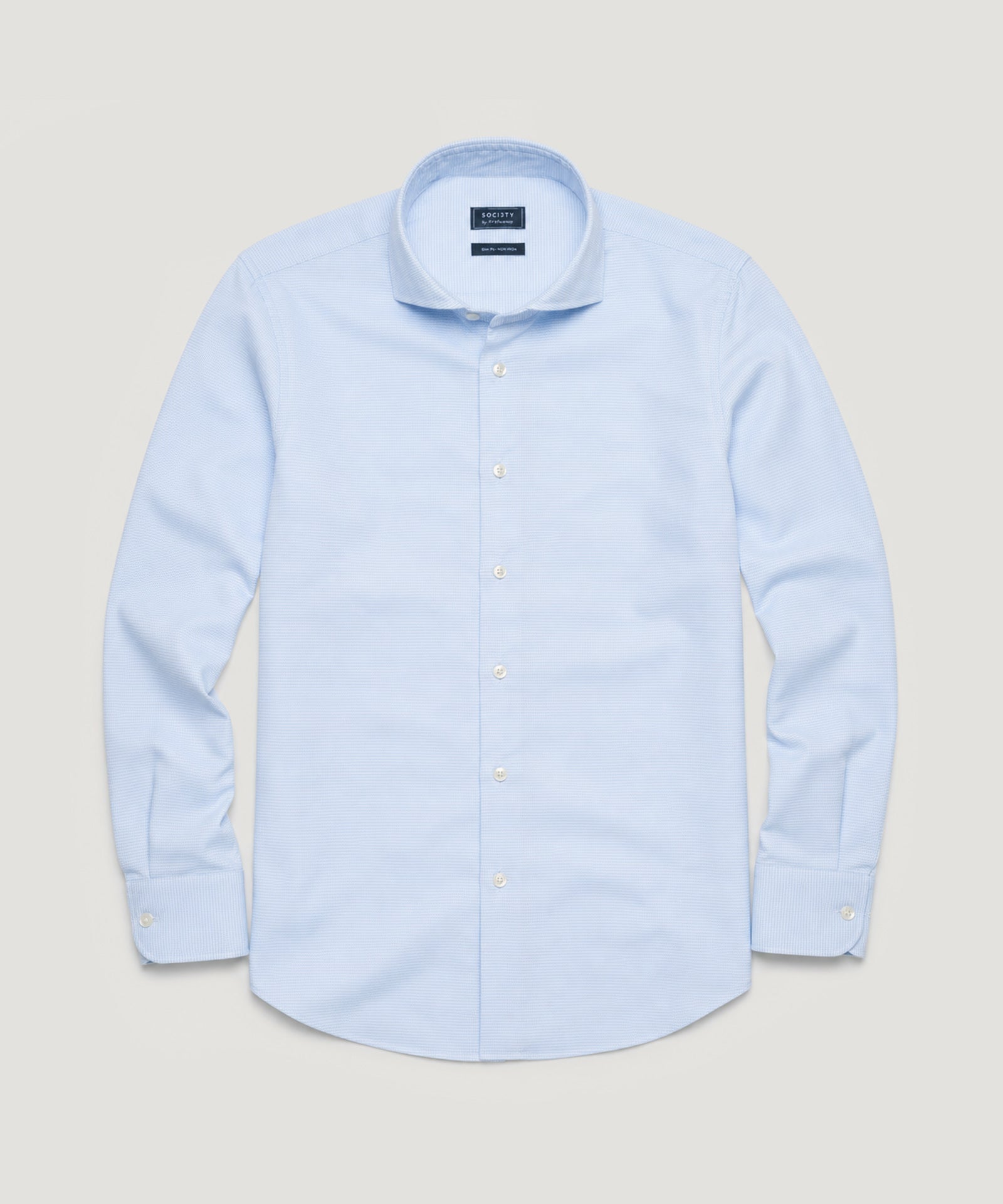 SOCI3TY by Profuomo Overhemd katoen dobby non iron lichtblauw - THE SOCIETY SHOP