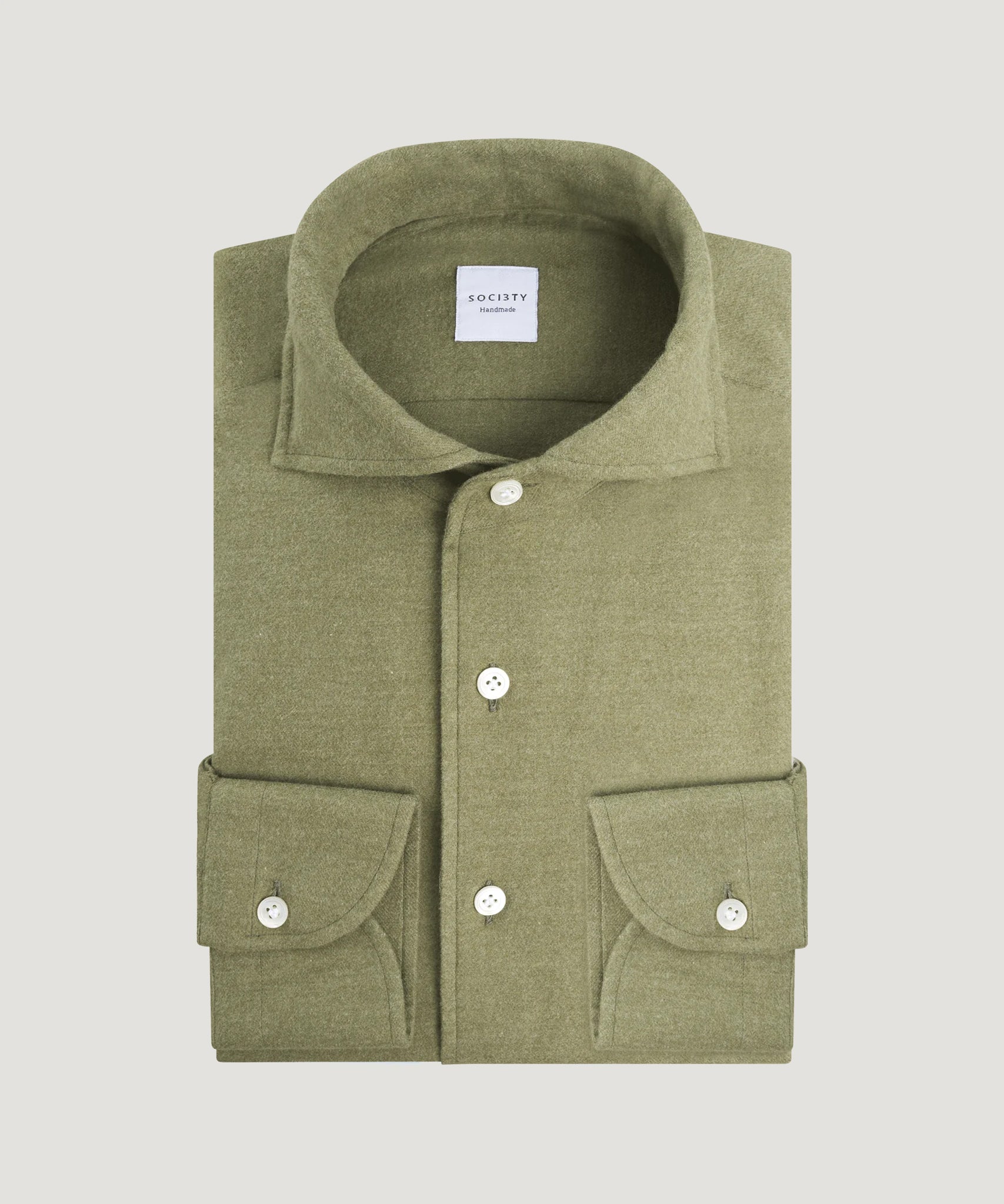 SOCI3TY Handmade Overhemd katoen flanel groen - The Society Shop