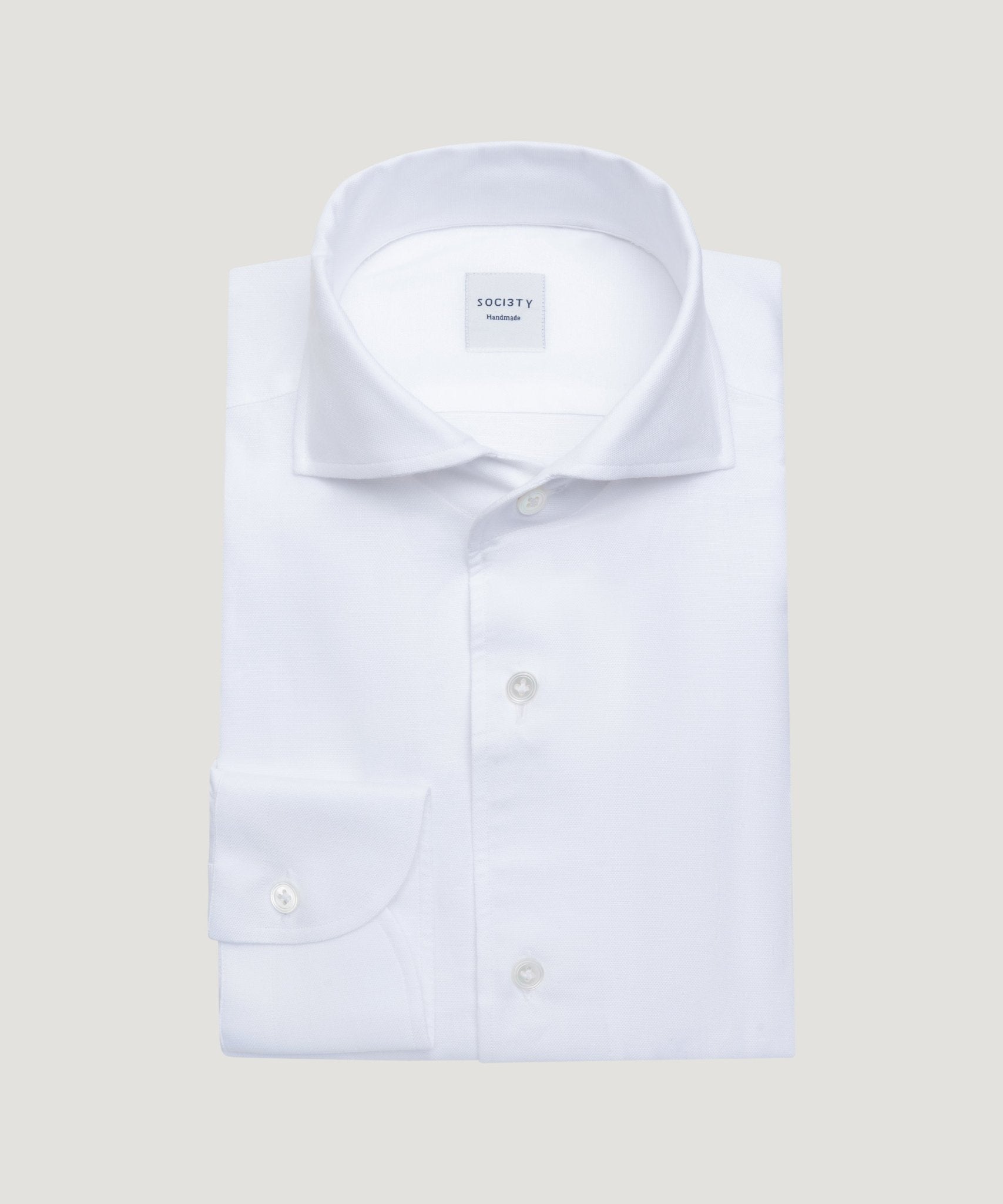SOCI3TY Handmade Overhemd katoen linnen wit - THE SOCIETY SHOP