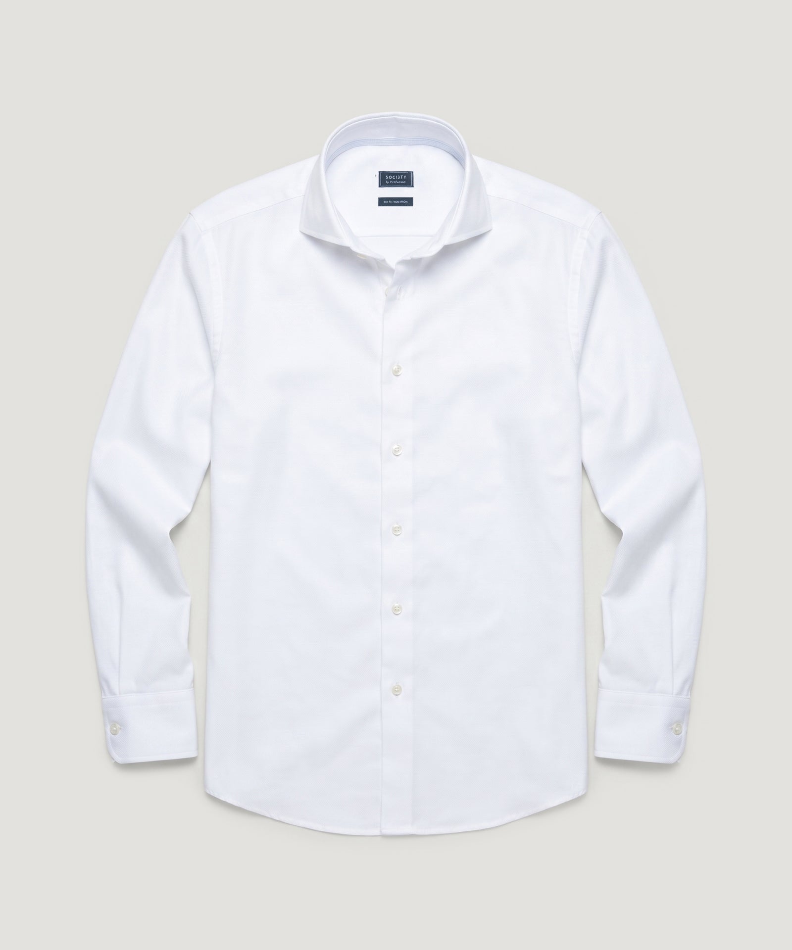 SOCI3TY by Profuomo Overhemd katoen Oxford non iron wit - THE SOCIETY SHOP