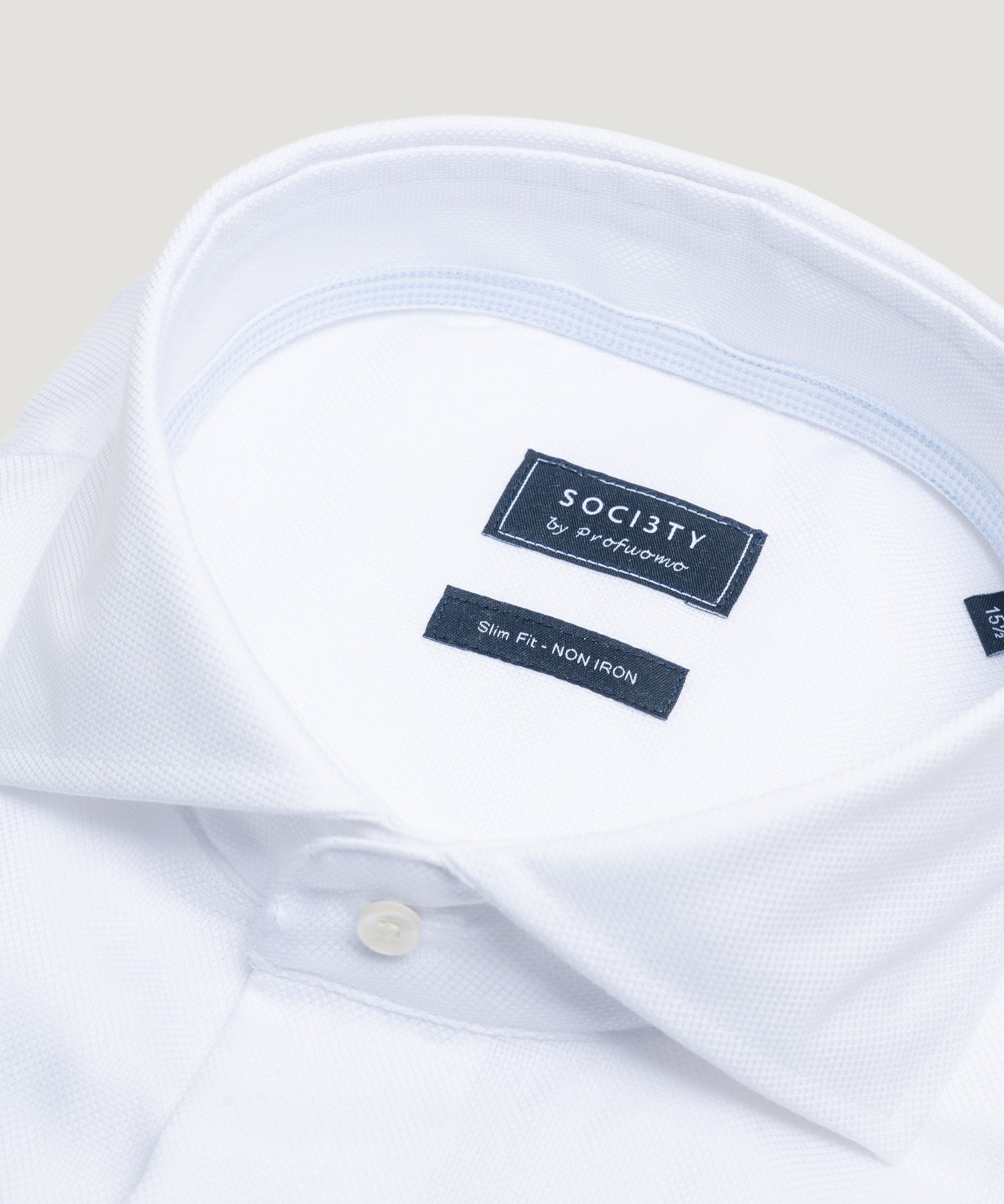 SOCI3TY by Profuomo Overhemd katoen Oxford non iron wit - THE SOCIETY SHOP