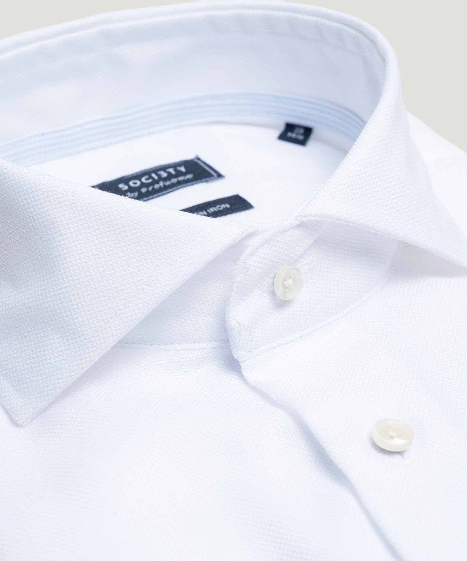 SOCI3TY by Profuomo Overhemd katoen Oxford non iron wit - THE SOCIETY SHOP