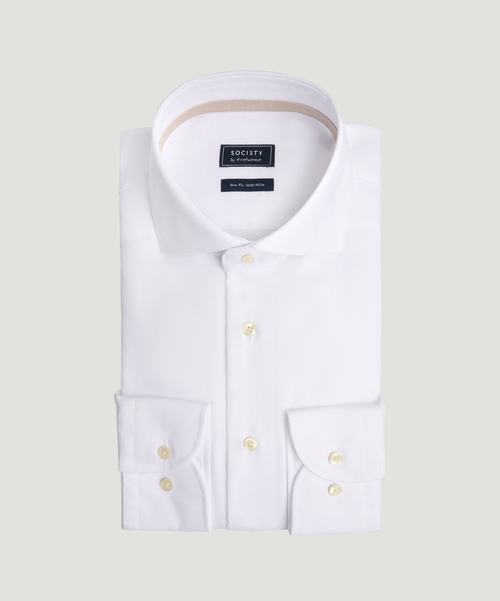 Profuomo Overhemd katoen Oxford wit - THE SOCIETY SHOP