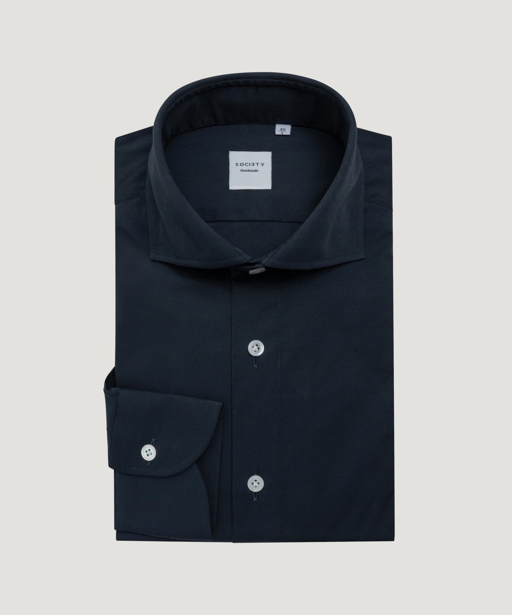 SOCI3TY Handmade Overhemd katoen stretch donkerblauw - THE SOCIETY SHOP