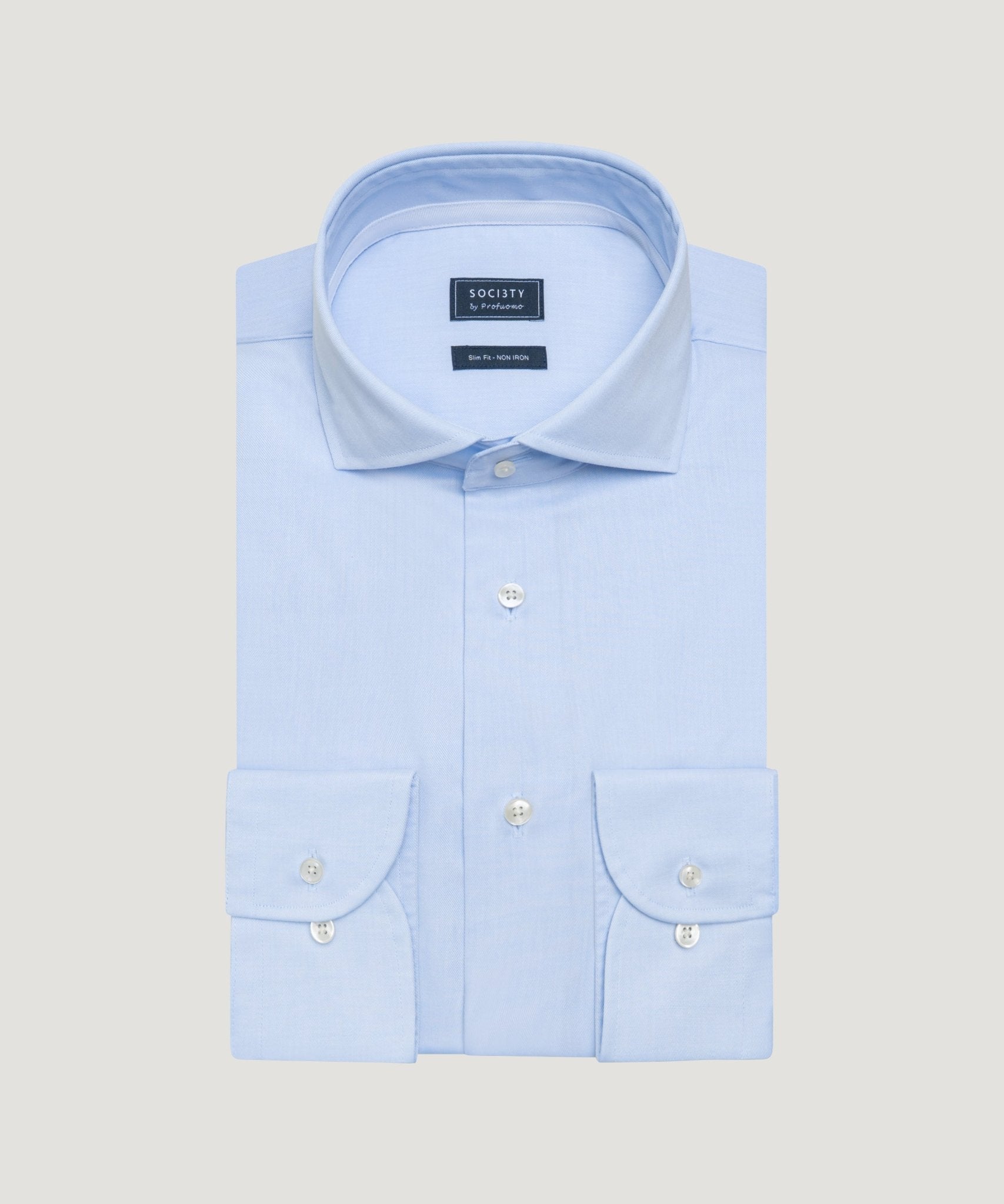SOCI3TY by Profuomo Overhemd katoen twill non iron lichtblauw - THE SOCIETY SHOP