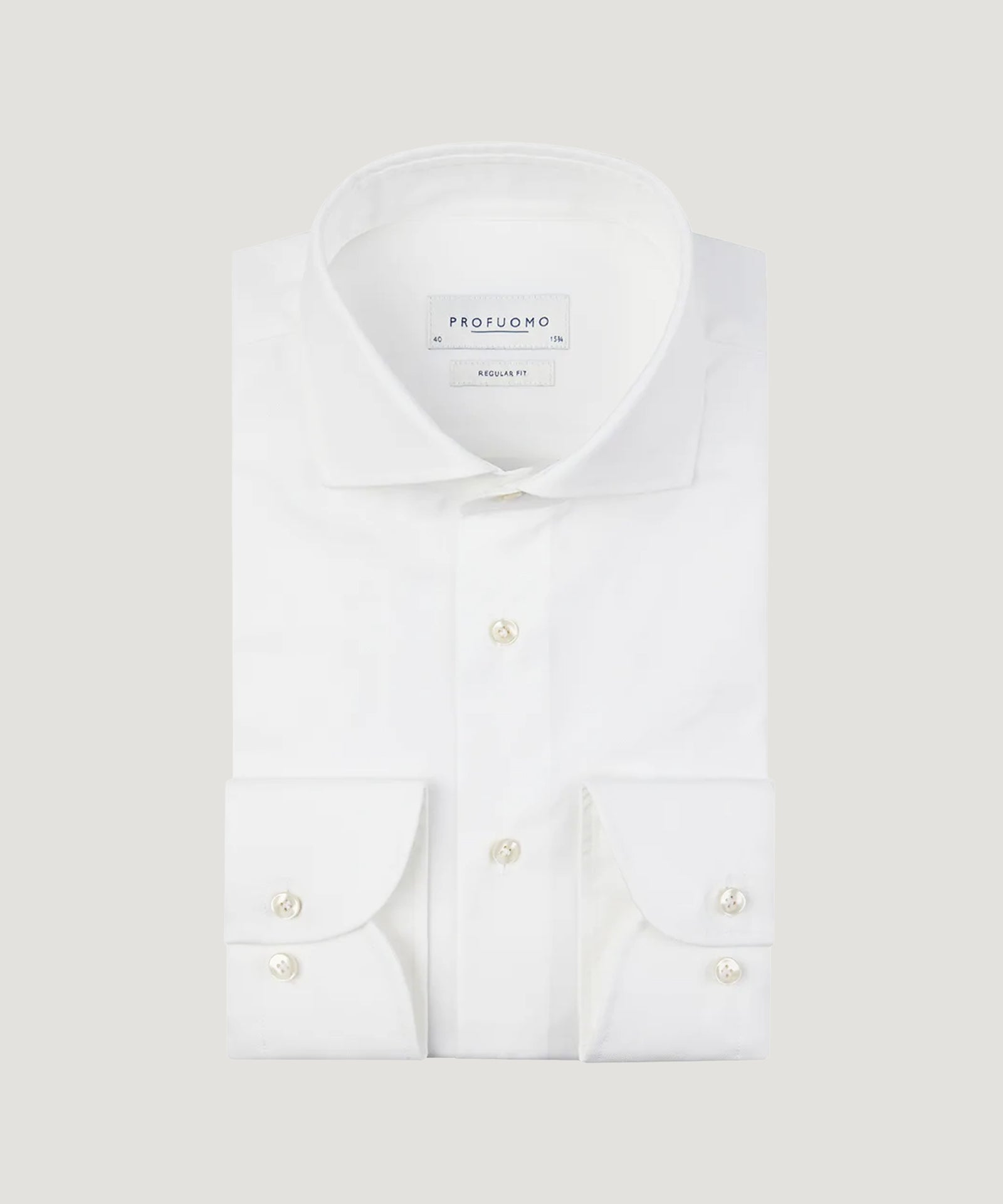 Profuomo Overhemd katoen two - ply royal twill No. 1 wit - THE SOCIETY SHOP
