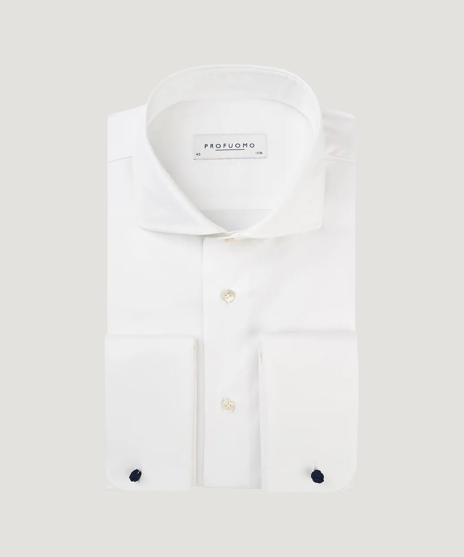 Profuomo Overhemd katoen two - ply royal twill No. 7 wit - THE SOCIETY SHOP