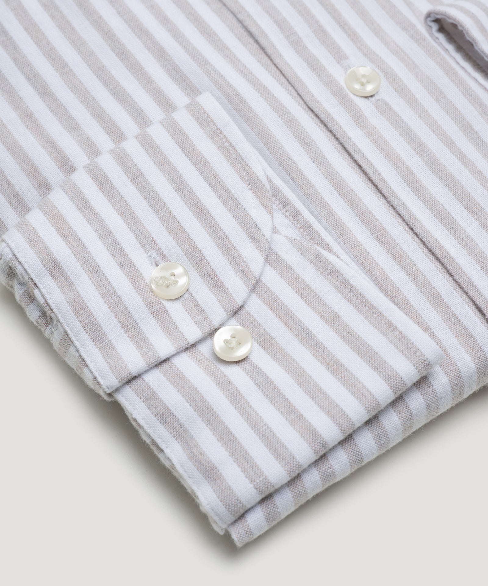 SOCI3TY by Profuomo Overhemd katoen/linnen beige gestreept - THE SOCIETY SHOP