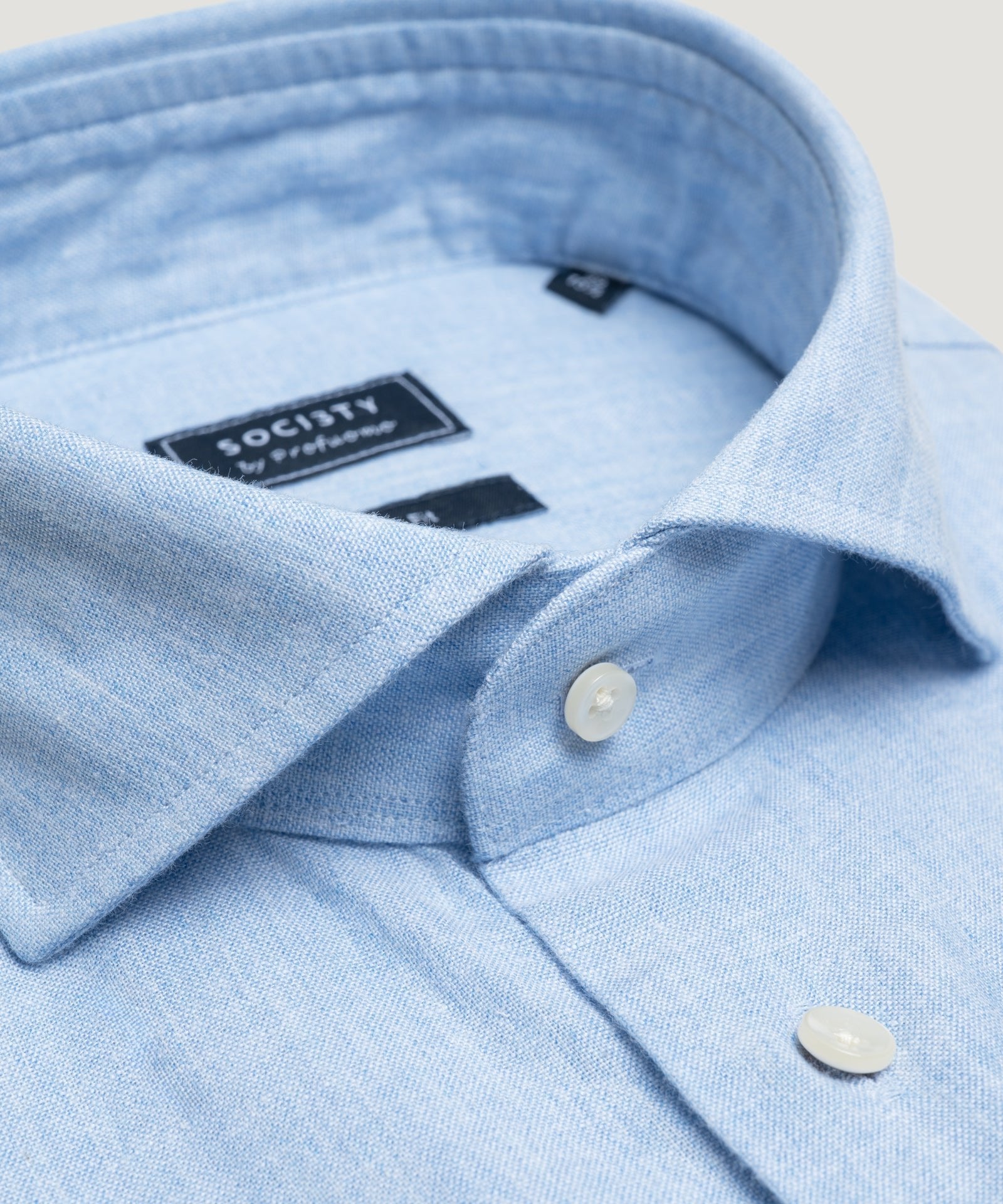 SOCI3TY by Profuomo Overhemd katoen/linnen lichtblauw - THE SOCIETY SHOP