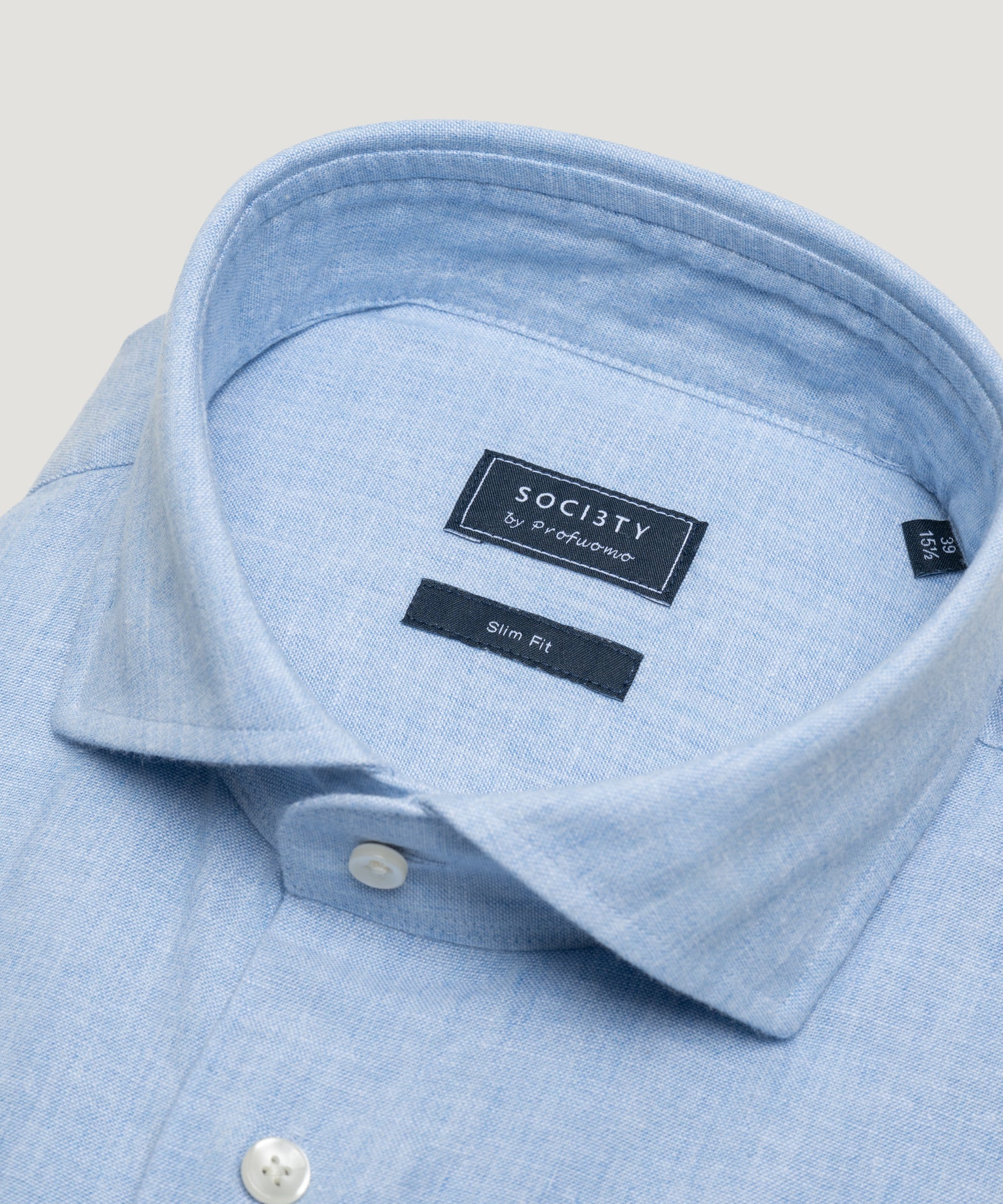SOCI3TY by Profuomo Overhemd katoen/linnen lichtblauw - THE SOCIETY SHOP