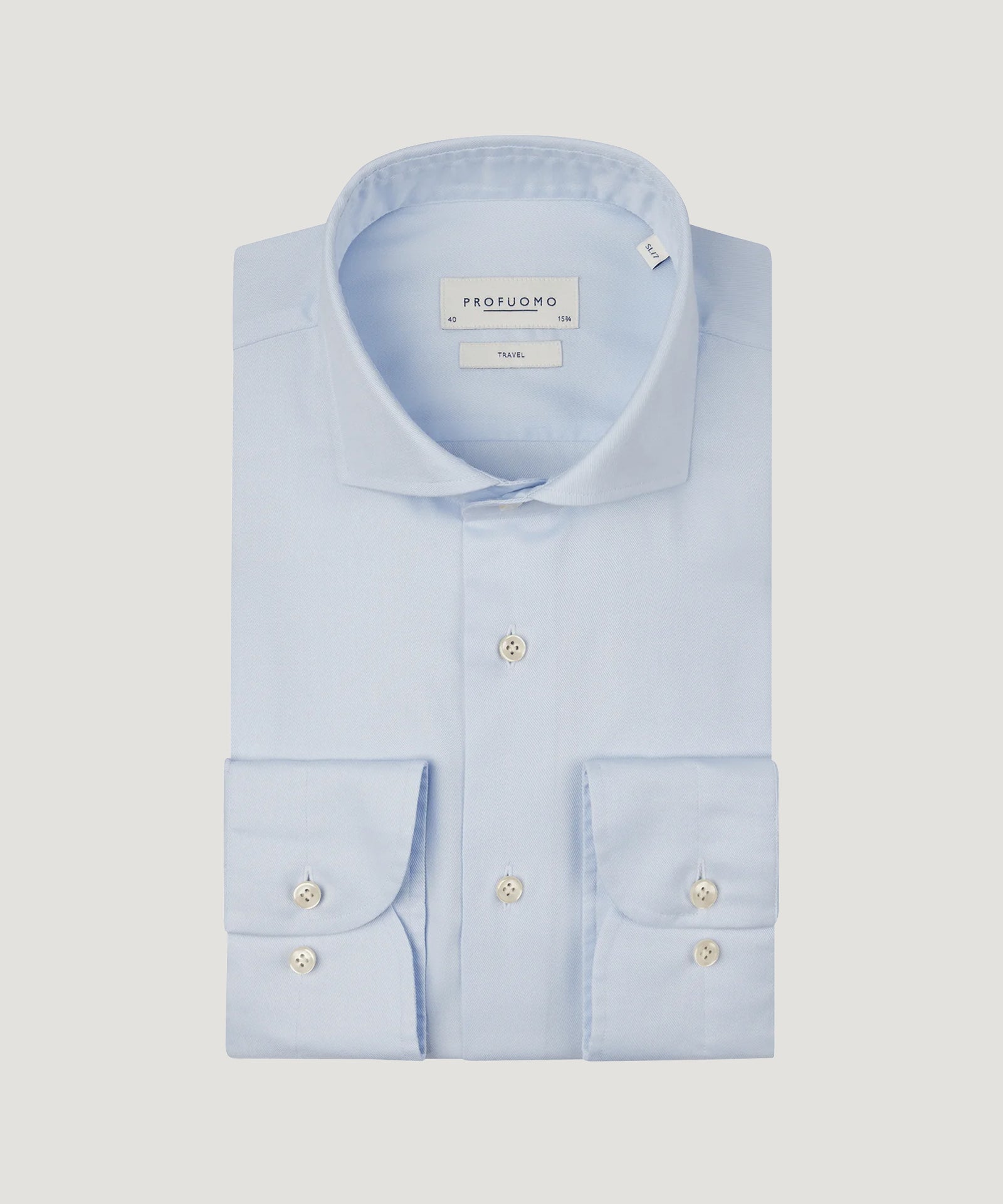 Profuomo Overhemd lichtblauw travel katoen - The Society Shop