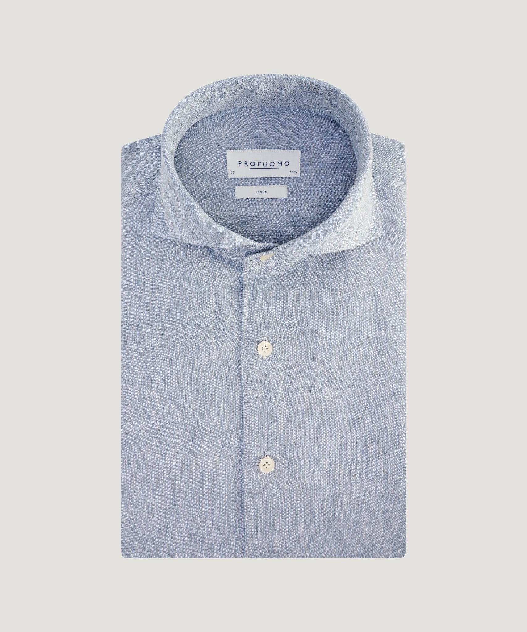 Profuomo Overhemd linnen blauw - The Society Shop