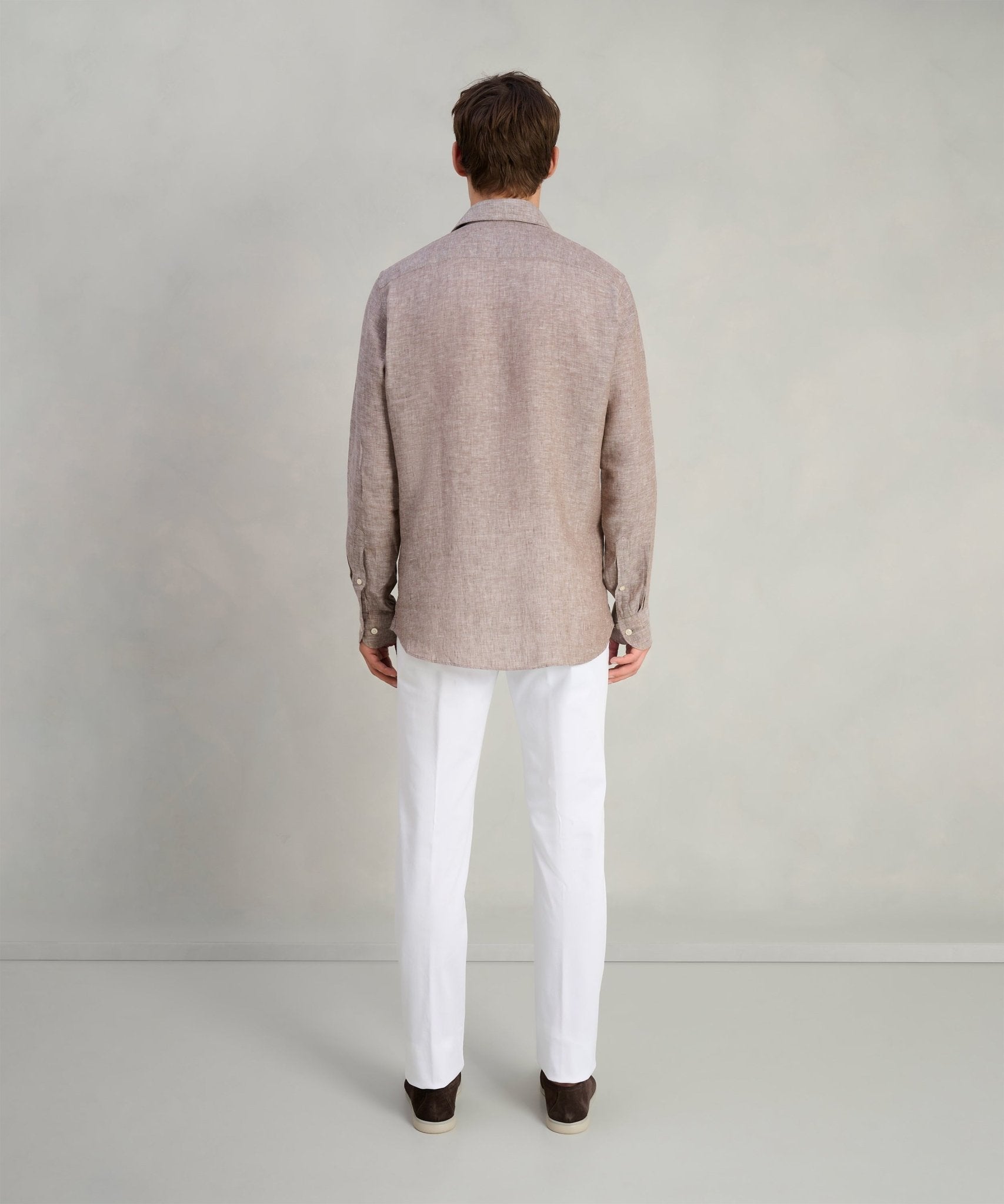 Profuomo Overhemd linnen bruin - The Society Shop