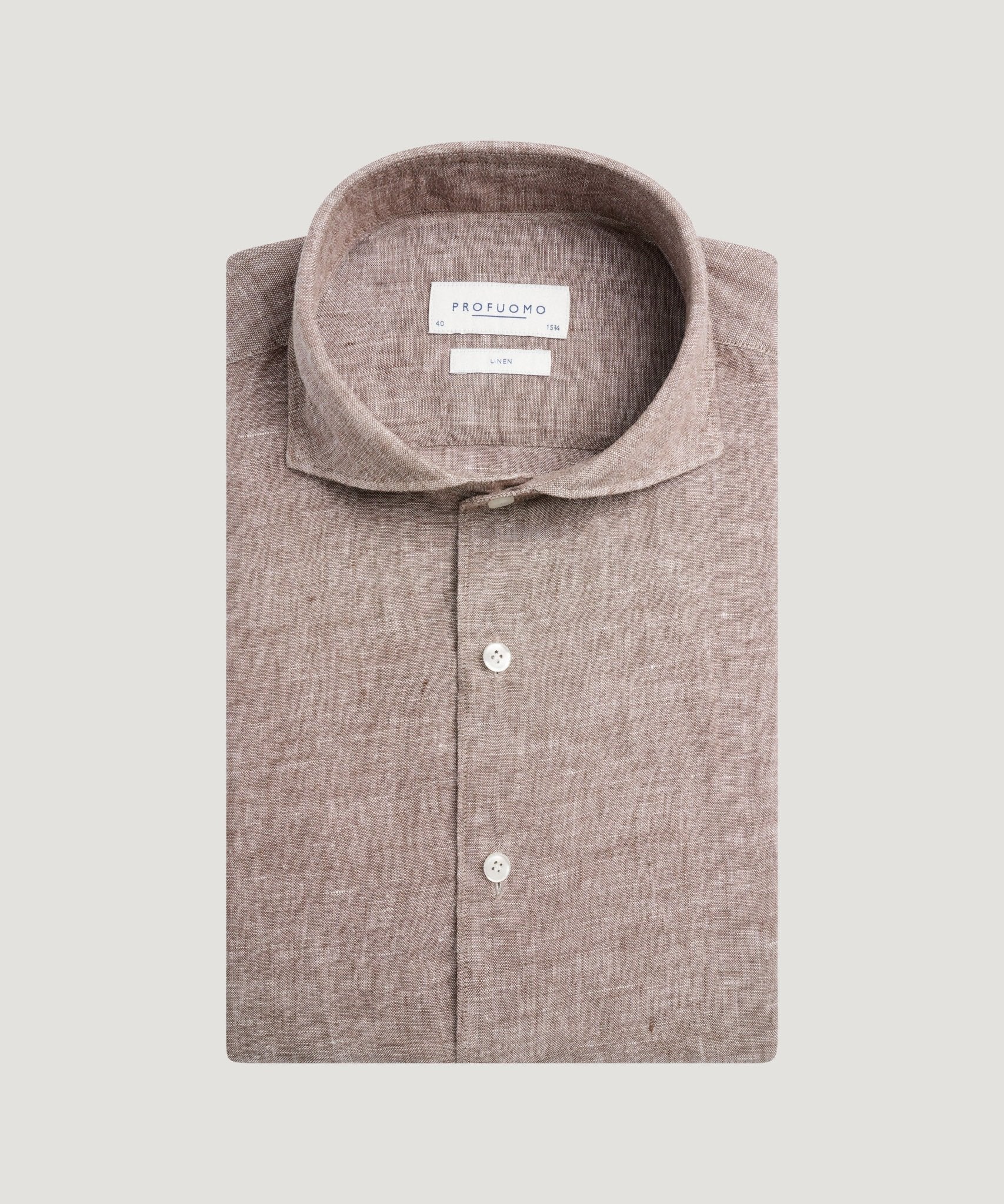 Profuomo Overhemd linnen bruin - The Society Shop
