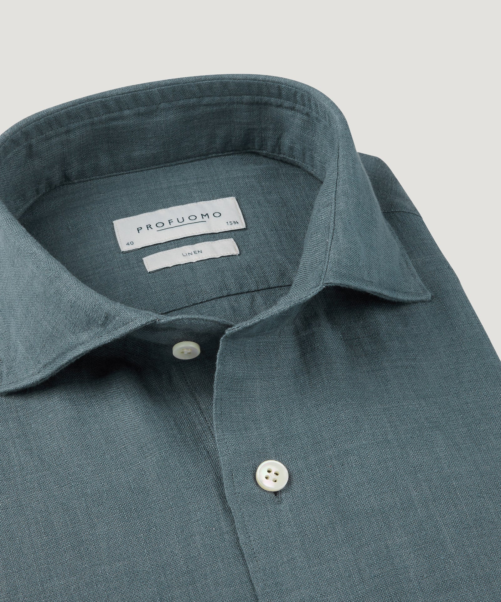 Profuomo Overhemd linnen grijsblauw - THE SOCIETY SHOP